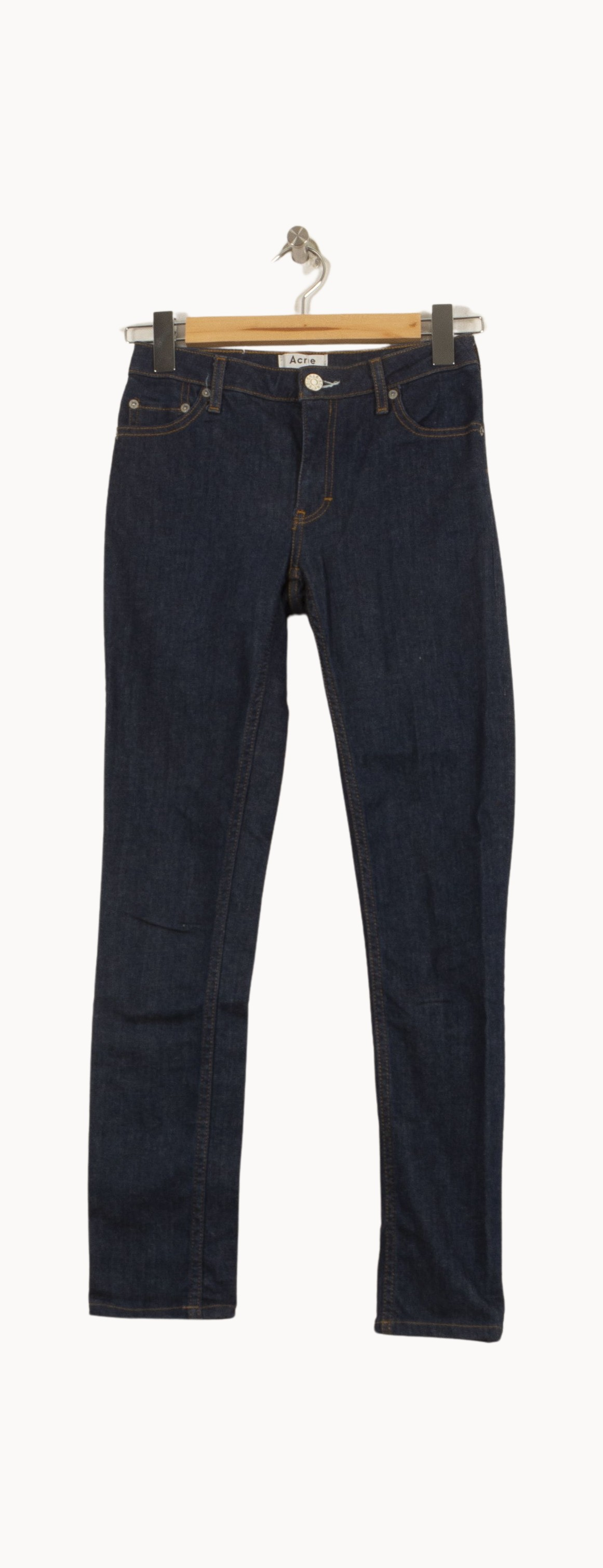 Cropped slim jeans with studs ACNE STUDIOS - Seconde Main Blue