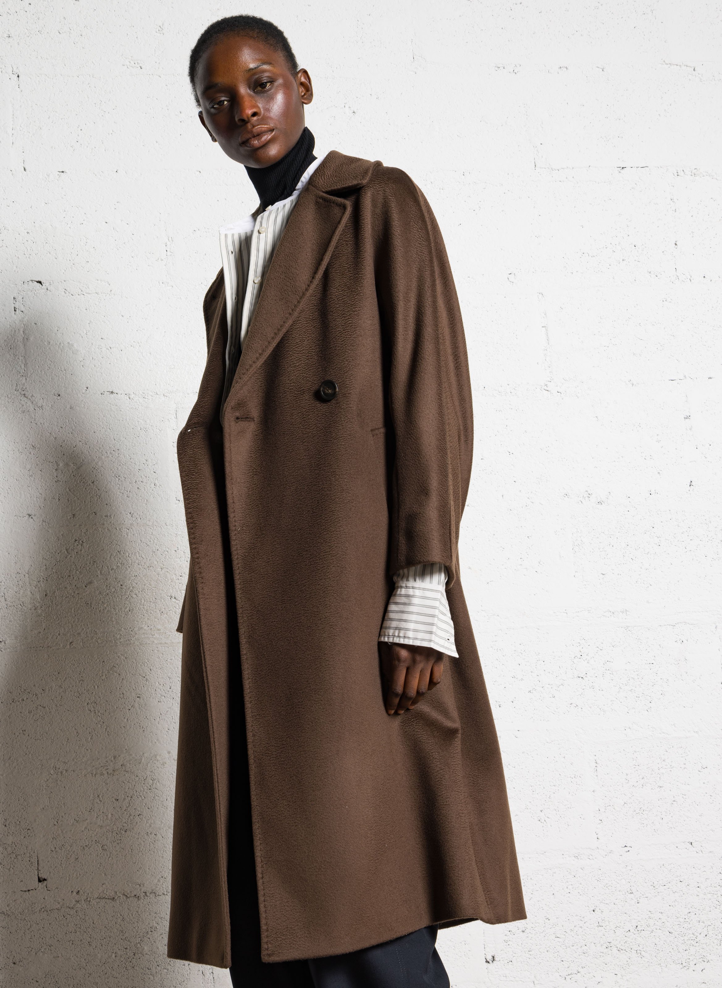 Manteau col tailleur en laine MAX MARA WEEK END Marron