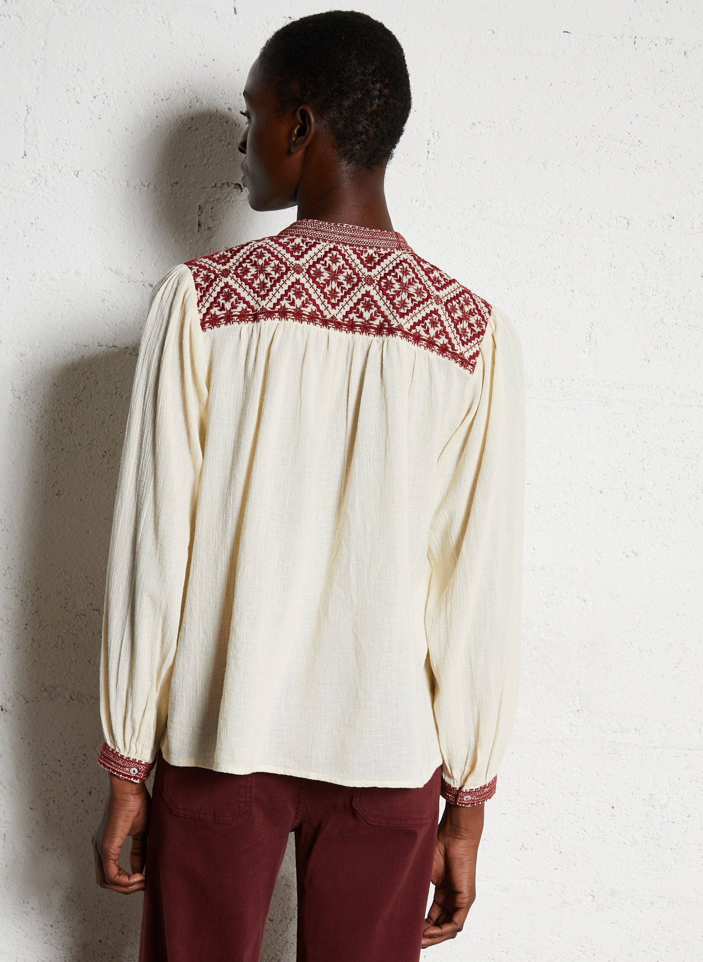 Long A-line cotton dress MAISON HOTEL Red