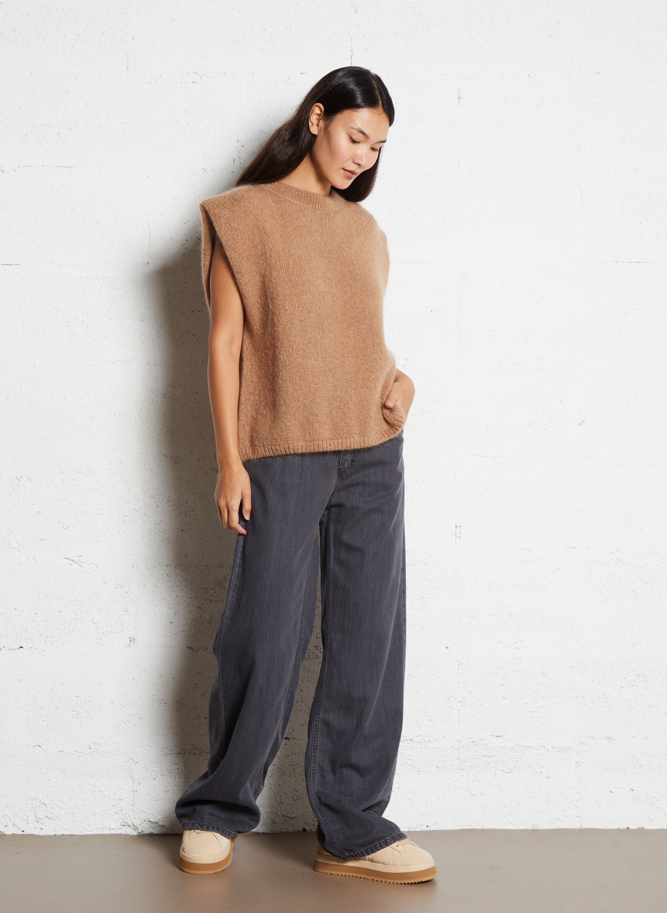 Jean large PLEASE Noir