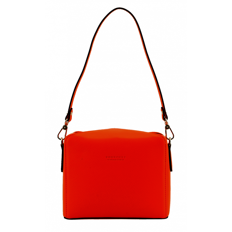 Shoulder bag - coated grain POURCHET Red