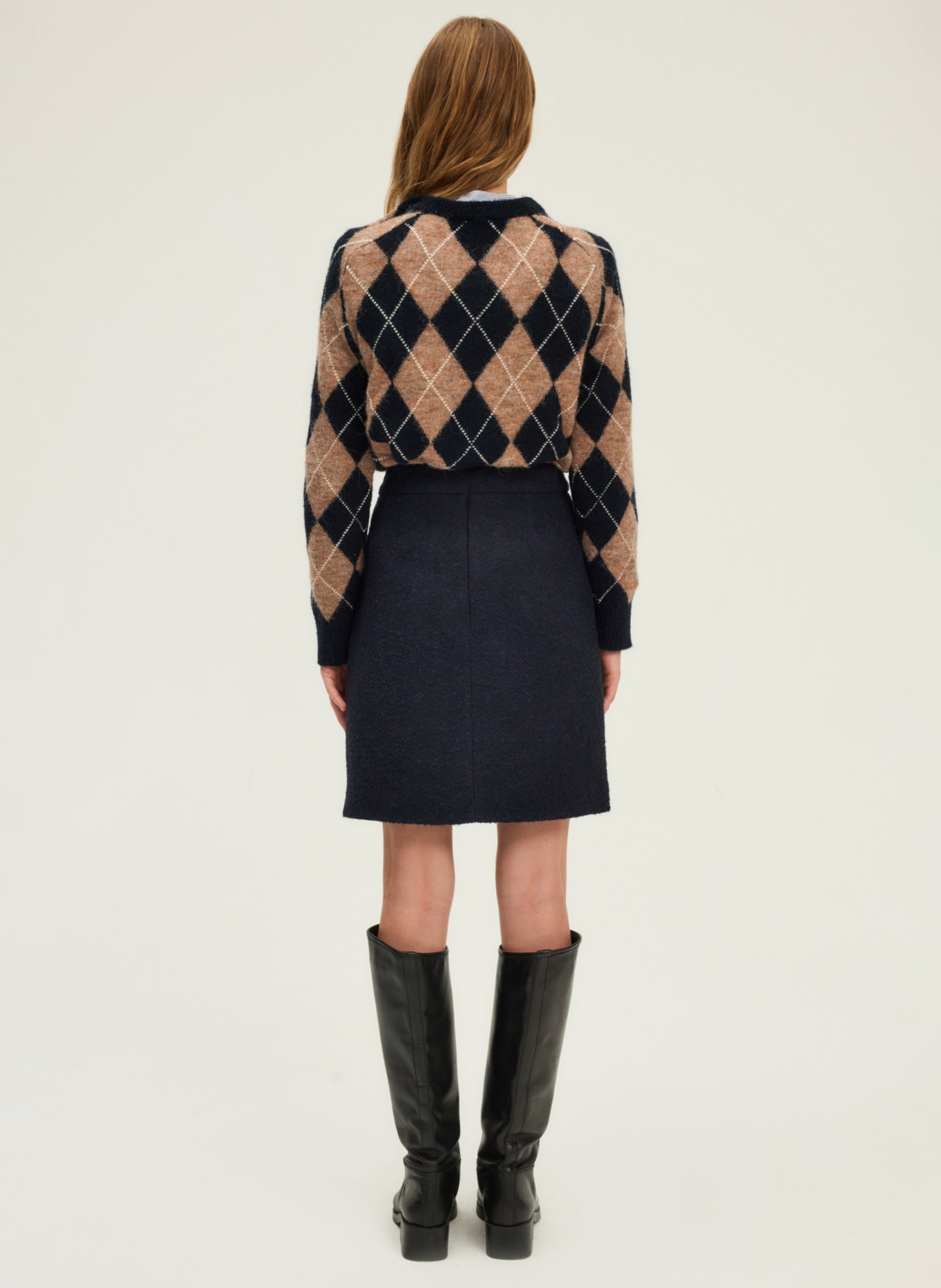 Short straight tweed skirt PABLO Blue