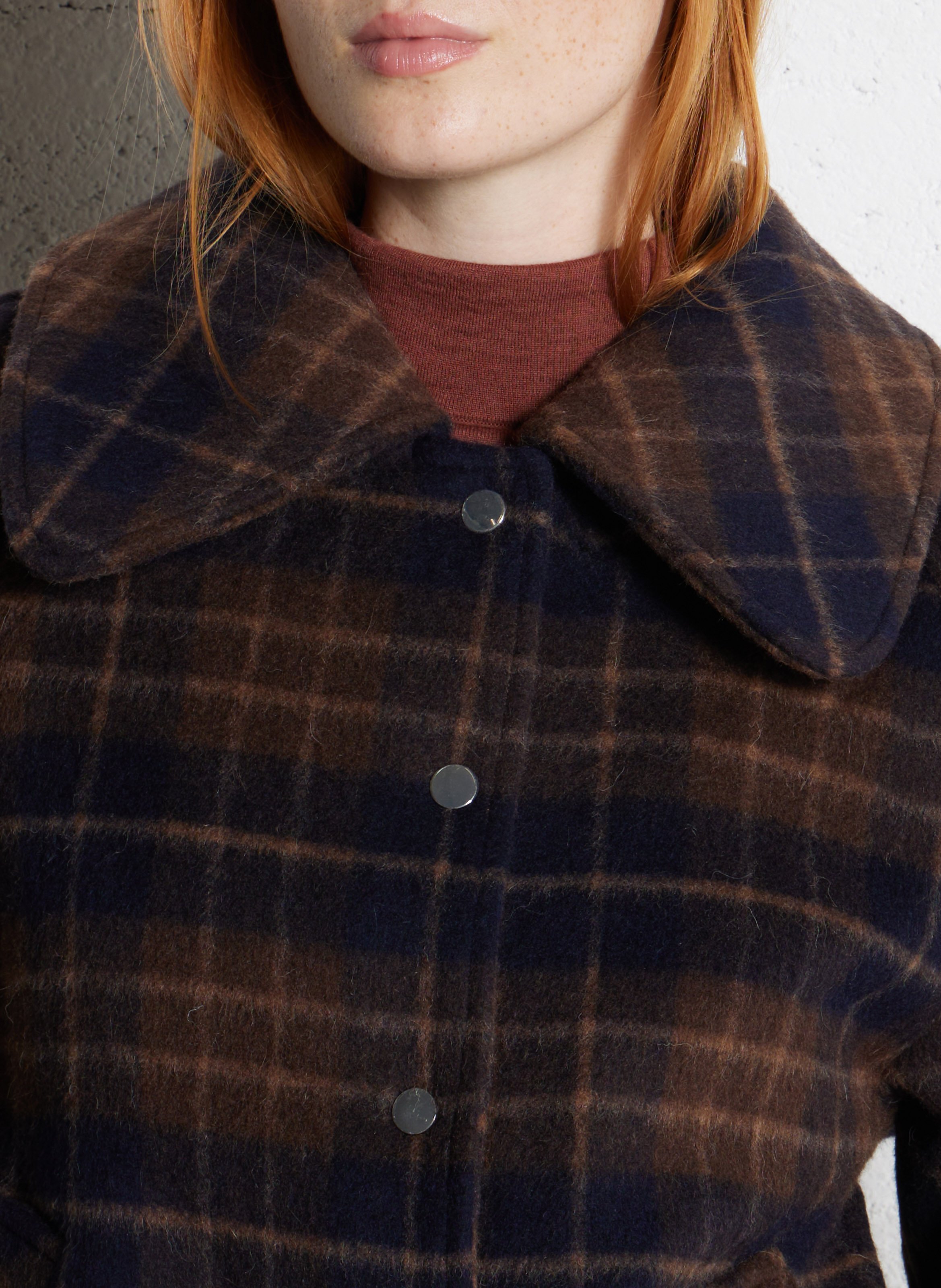 Veste col classique en laine mélangée THE TINY BIG SISTER Marron