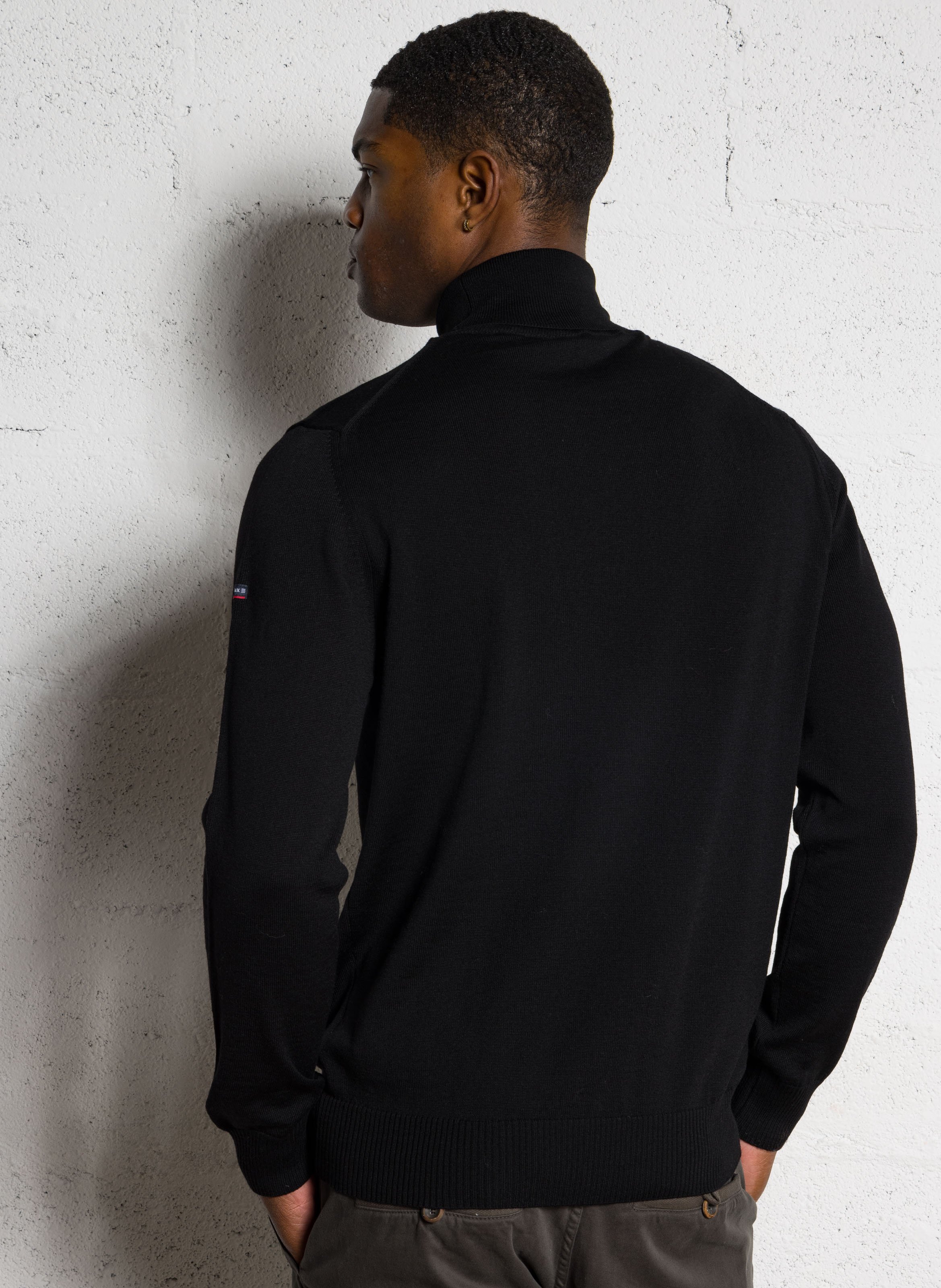 Pull col roulé regular-fit en laine ARMOR LUX Noir