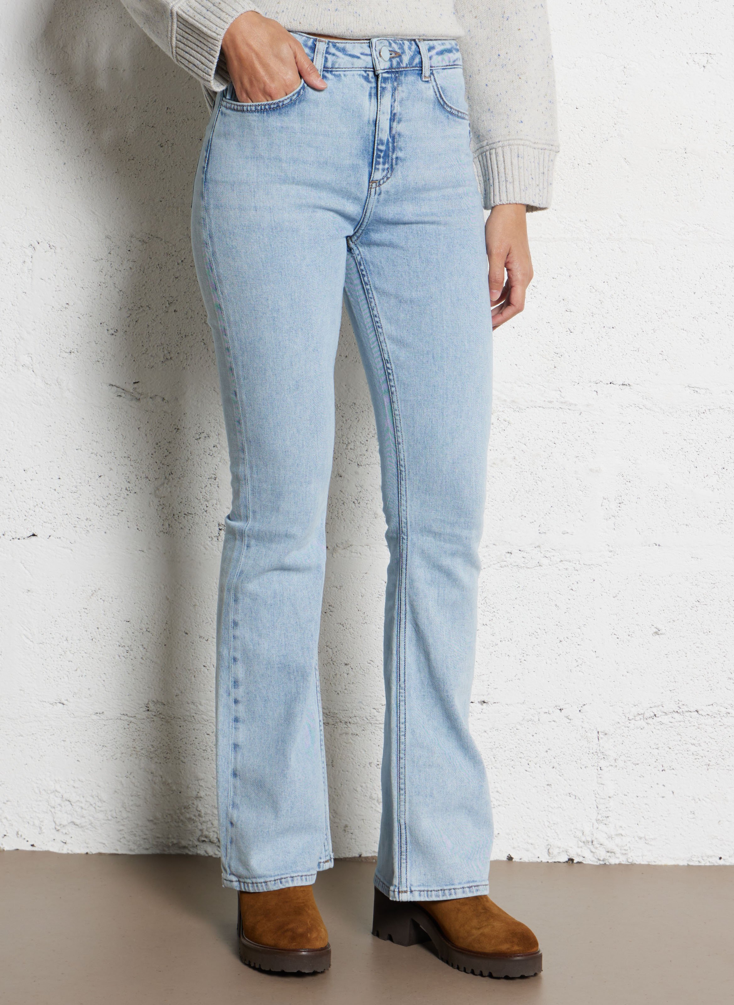 Jean bootcut en coton mélangé FABIENNE CHAPOT Bleu