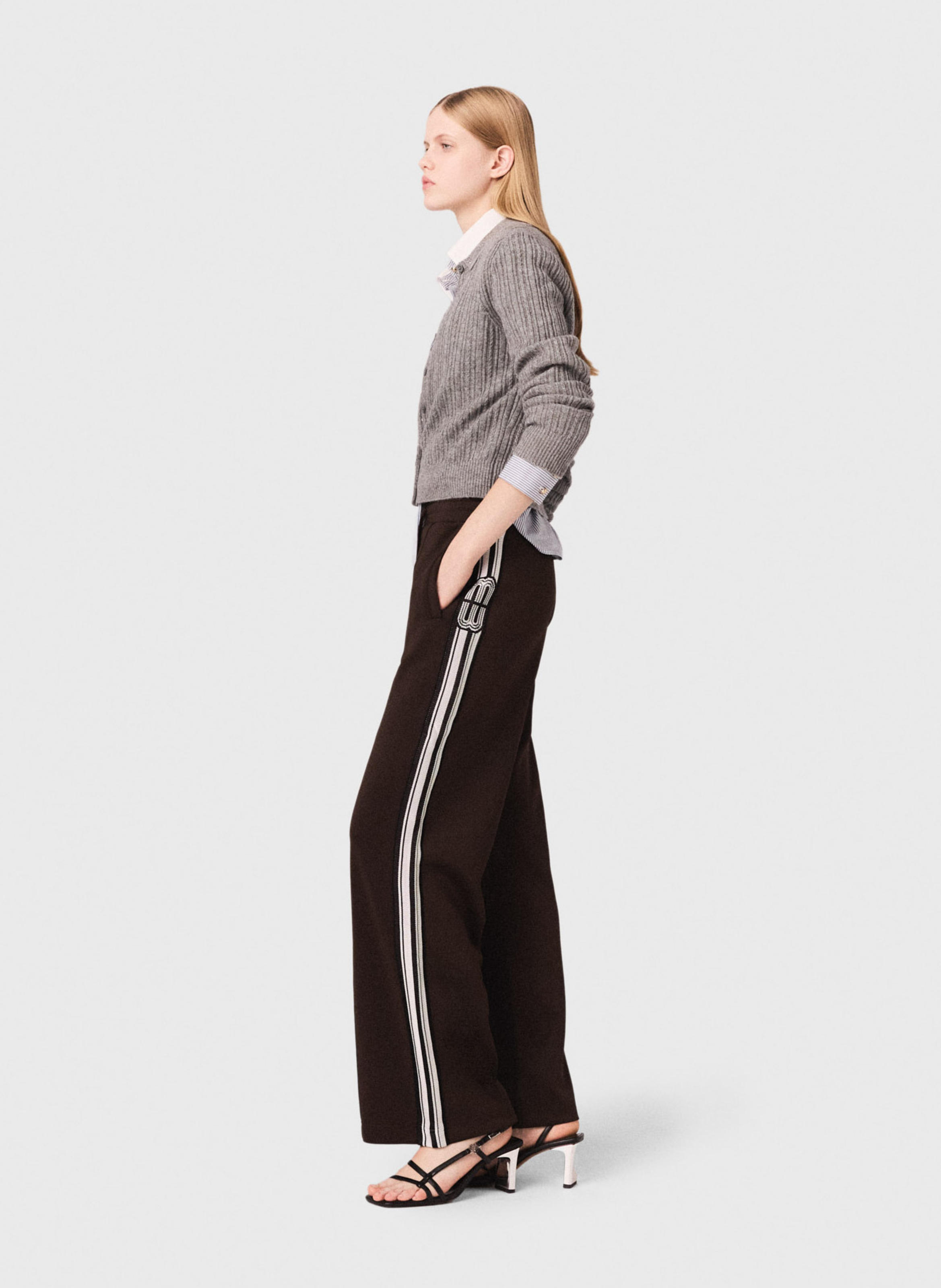 Pantalon droit MAJE Marron