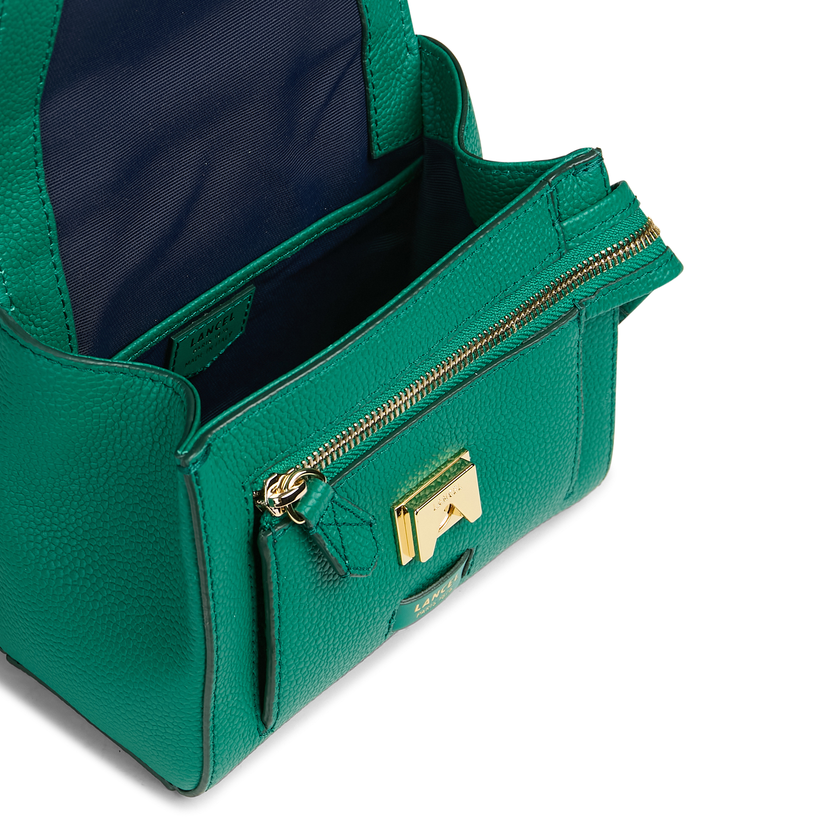 Kleine Umschlagtasche aus genarbtem Leder LANCEL Grun