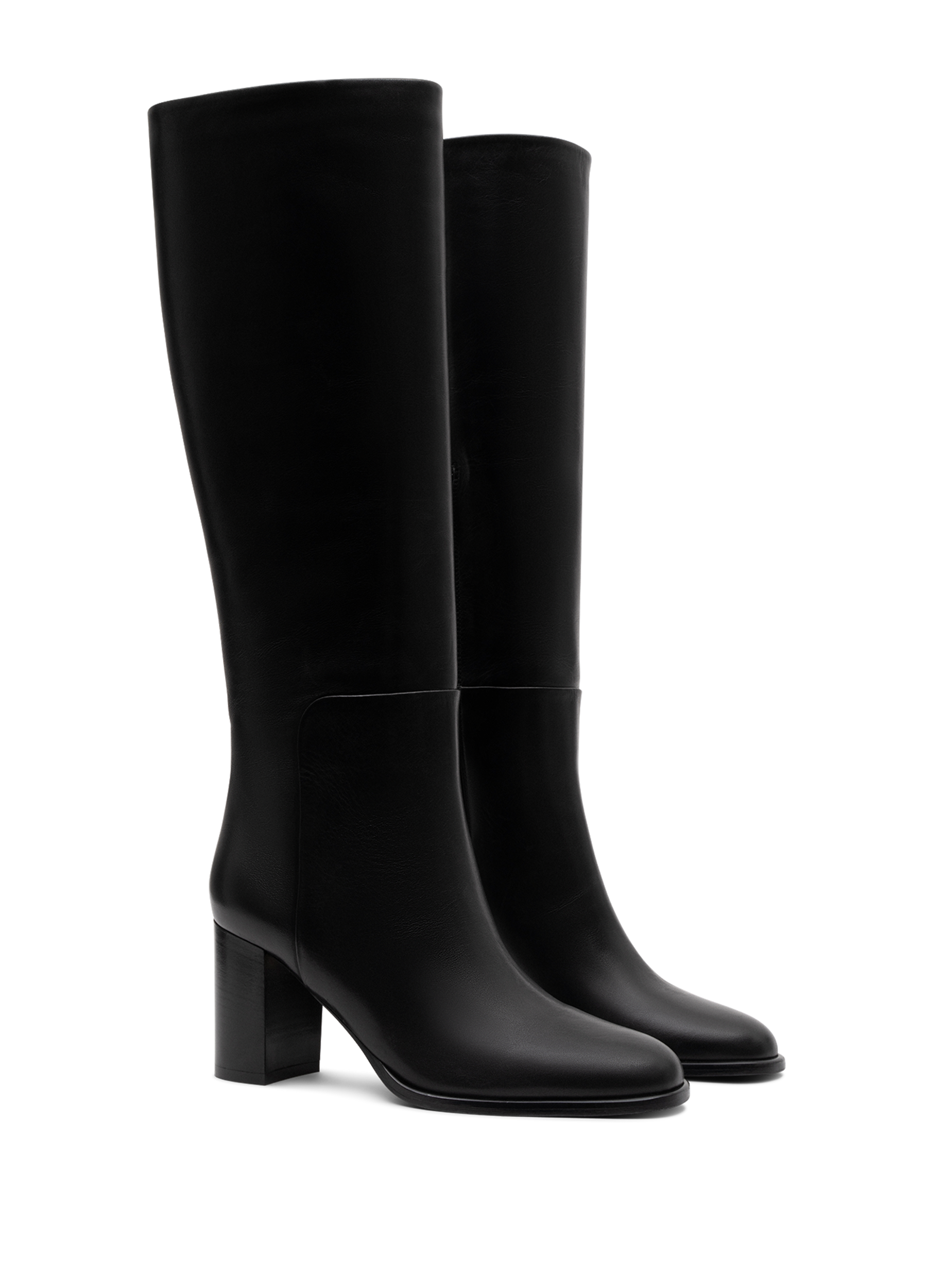 Smooth black calf leather boots PARALLELE PARIS Black