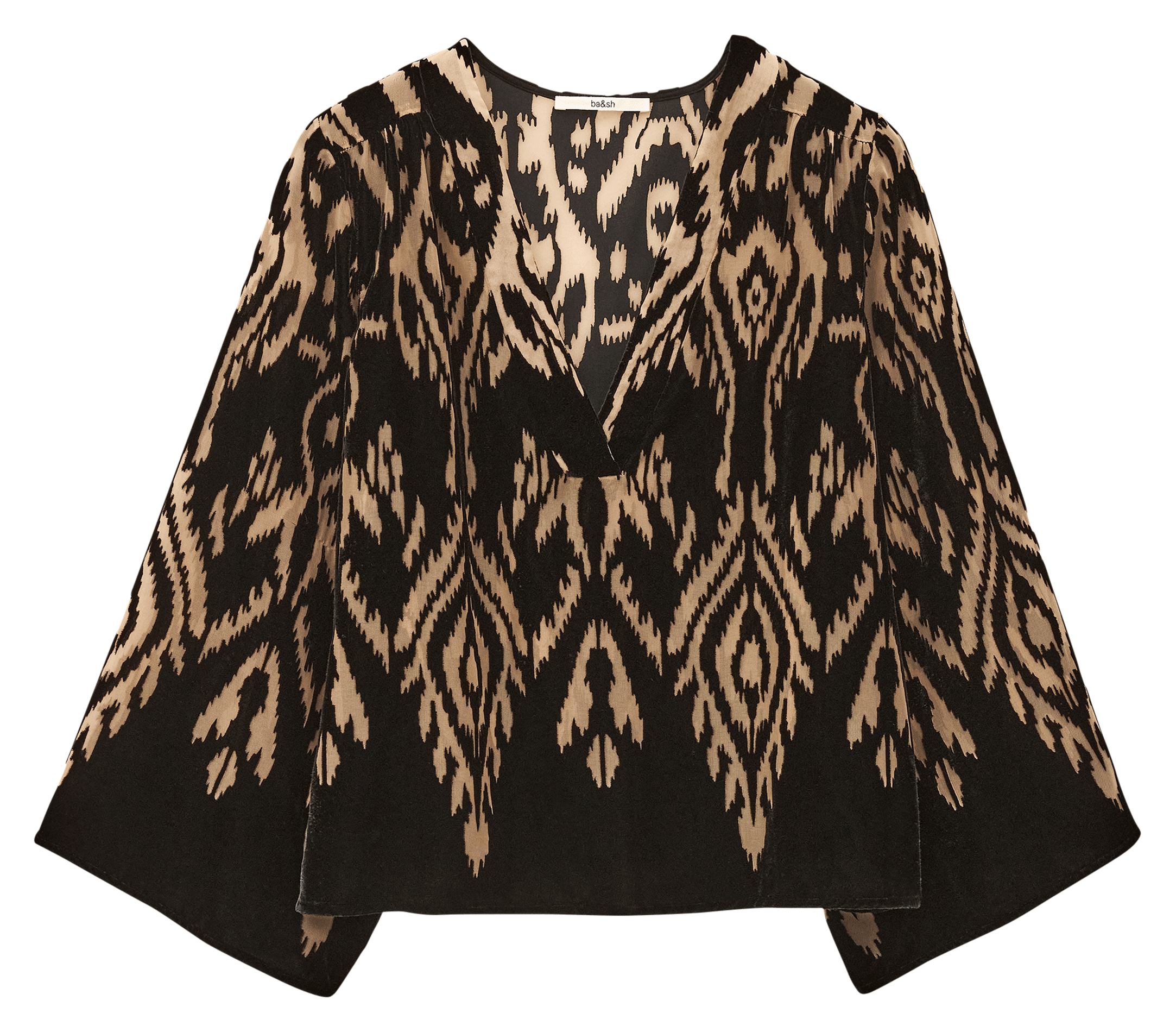 Loose-fit printed V-neck blouse BA&amp;SH Black