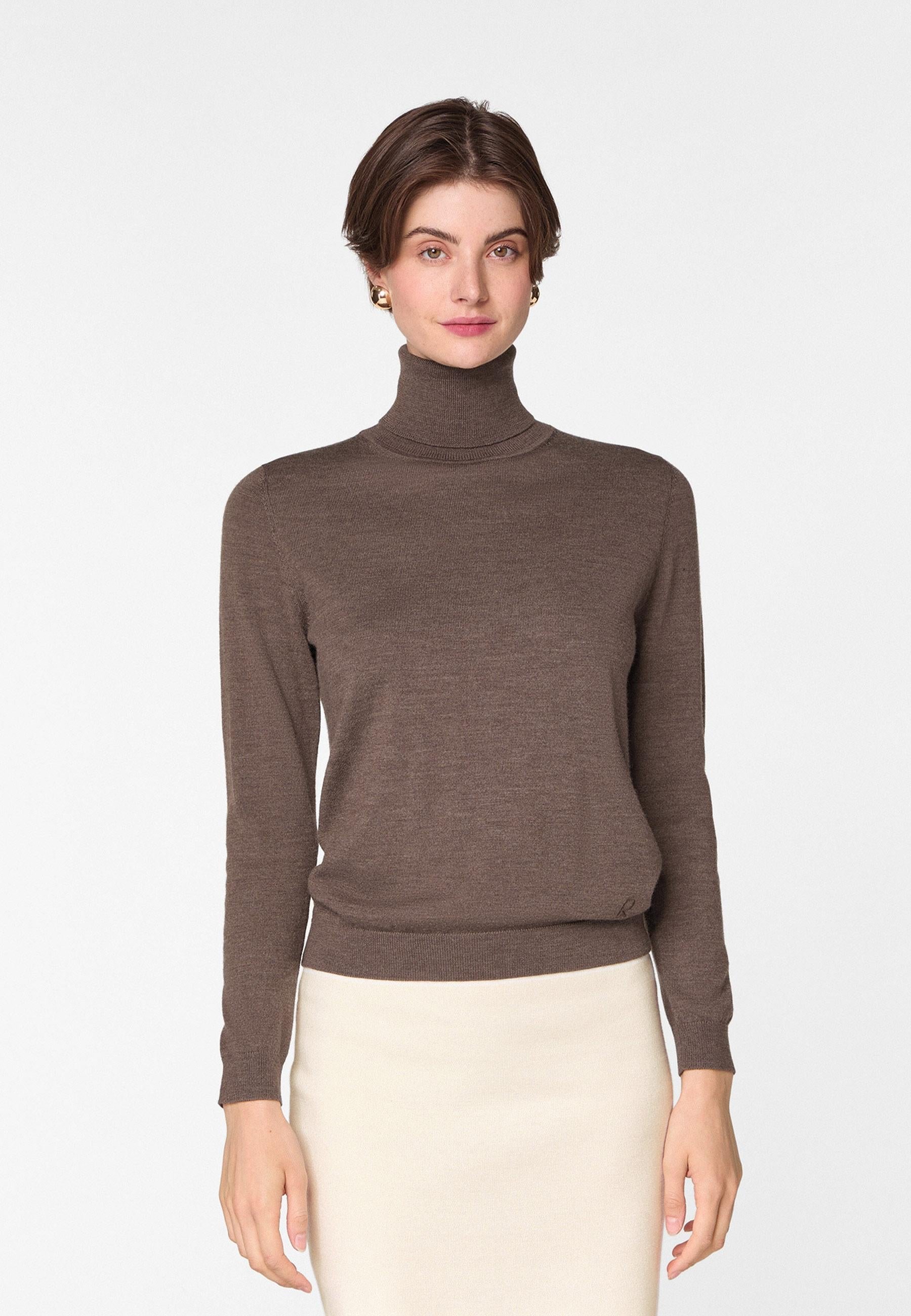 Merino wool roll-neck sweater RODIER Brown