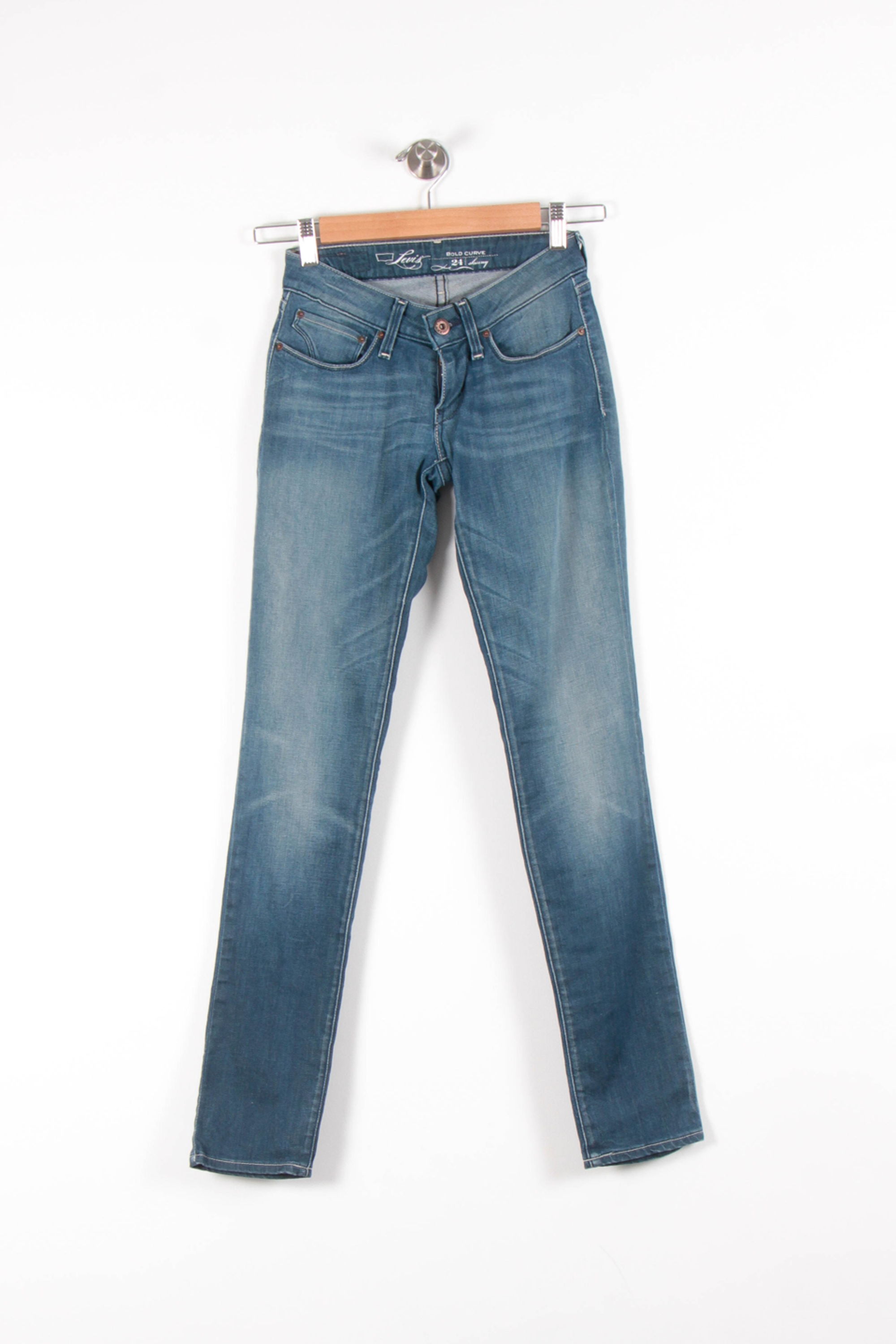 Cropped slim jeans with studs LEVI'S - Seconde main Blue