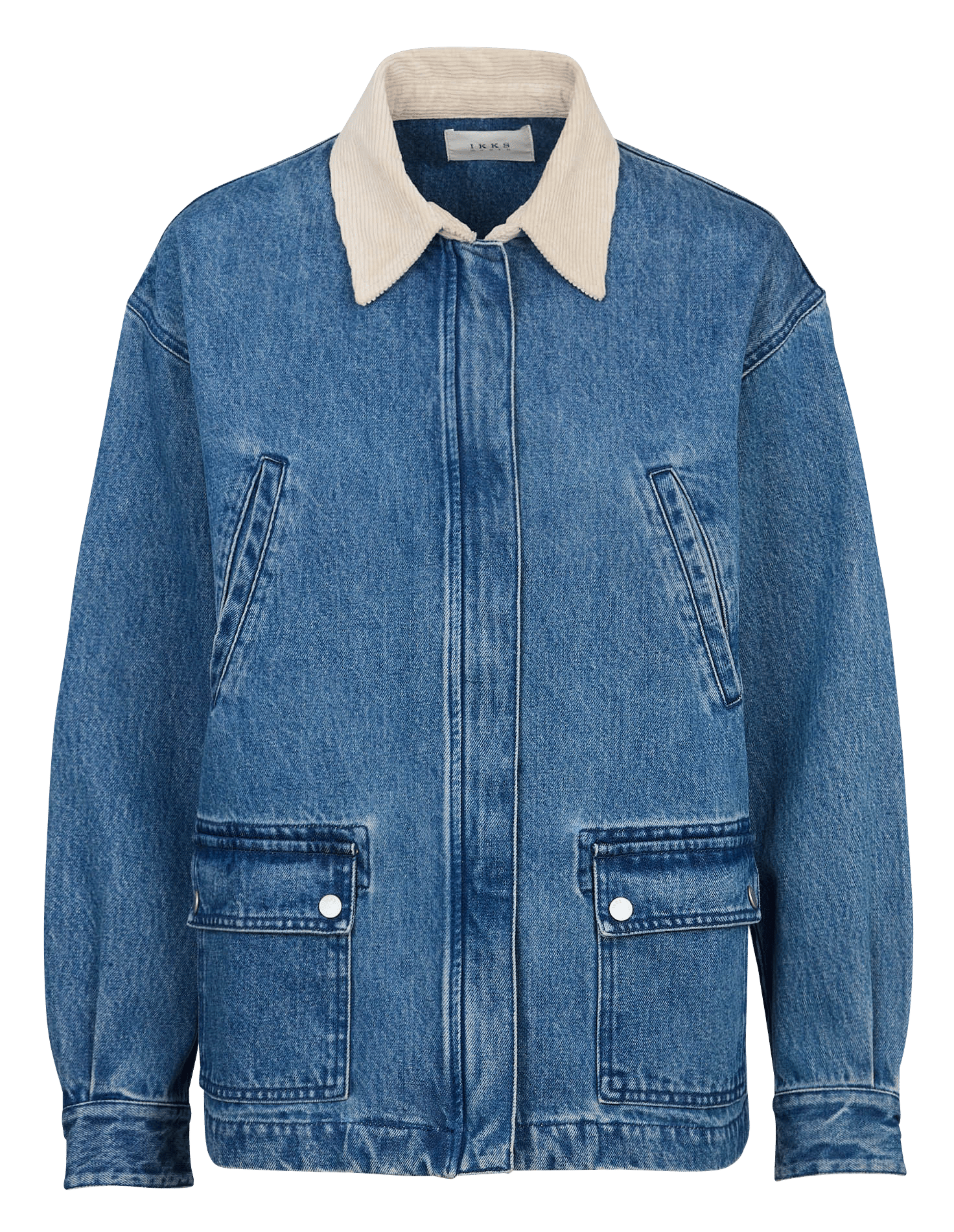 Straight-cut cotton denim jacket IKKS Blue
