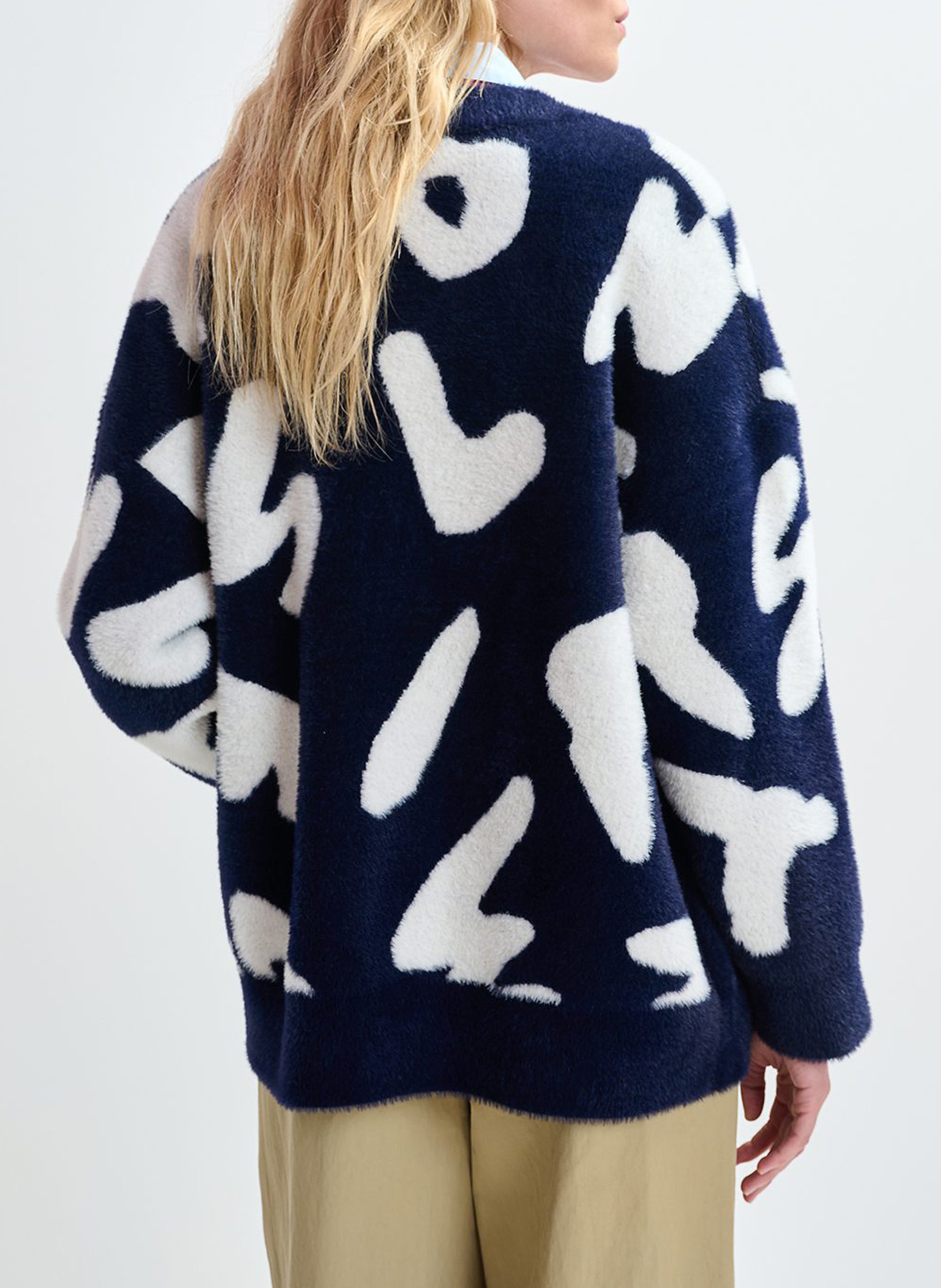 Cardigan à motifs col v ESSENTIEL ANTWERP Bleu