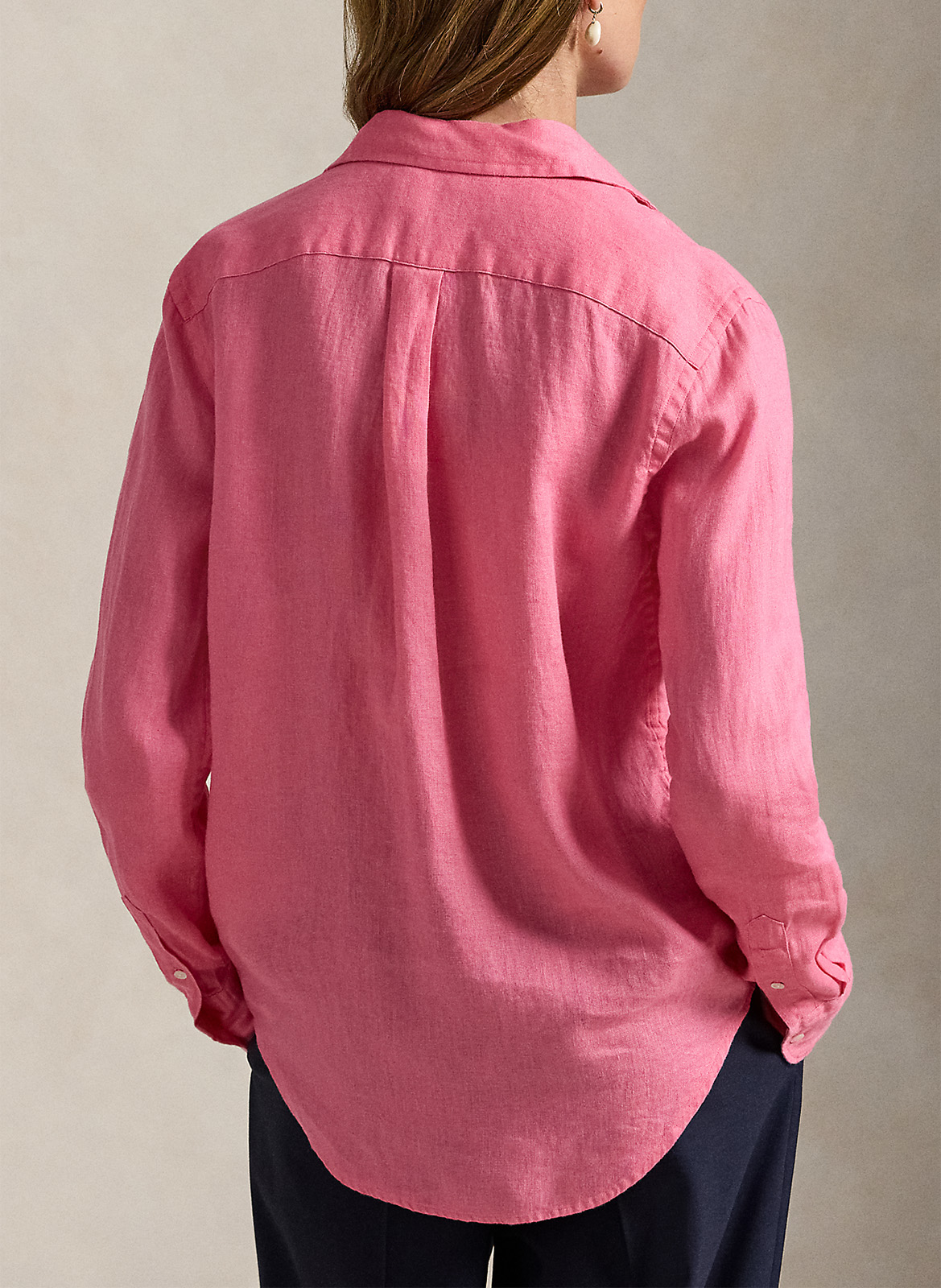 Straight linen shirt POLO RALPH LAUREN Pink