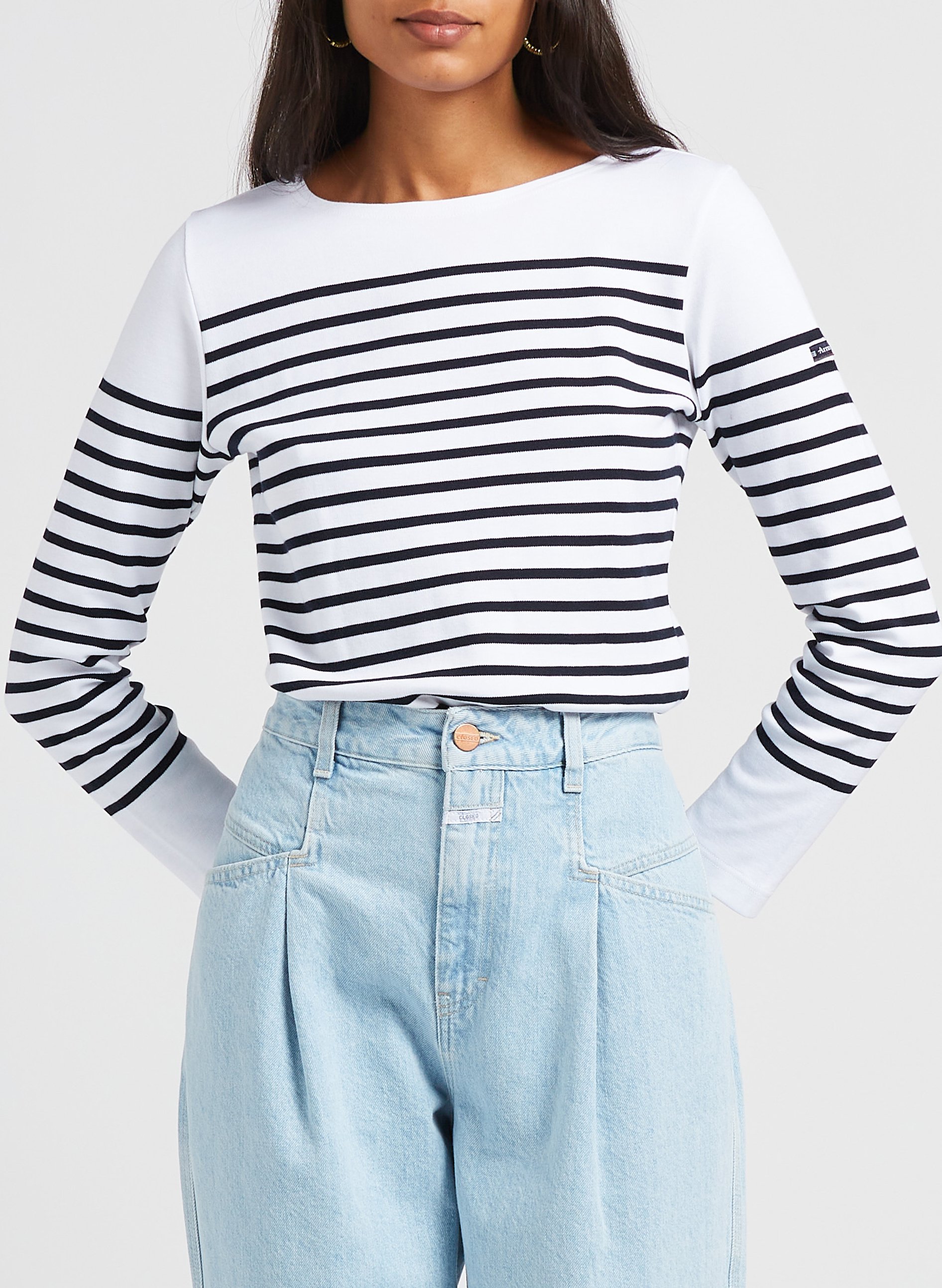 Matrosenshirt aus Jersey mit U-Boot-Ausschnitt ARMOR LUX Weiss