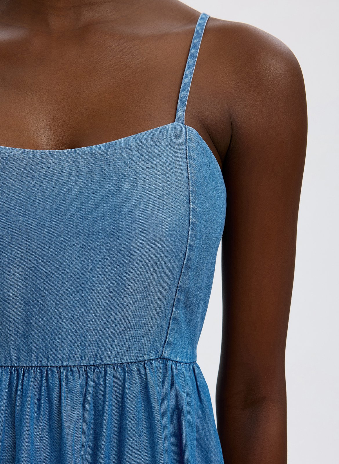 Lange jurk met ronde hals SELECTED Blue