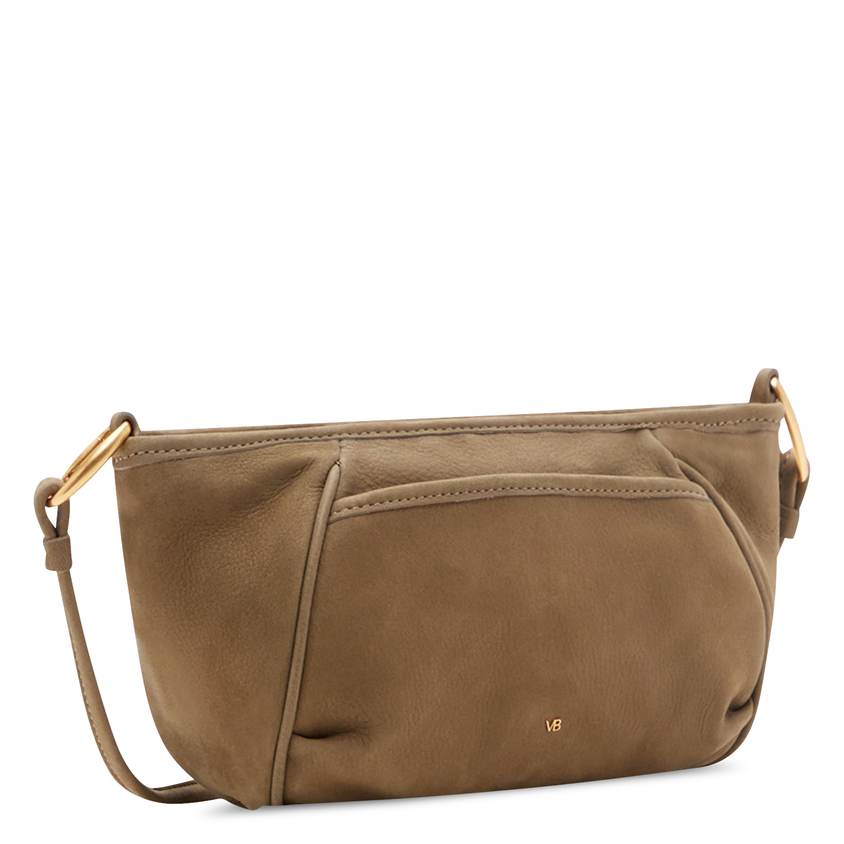 Sac porté épaule en cuir Gris