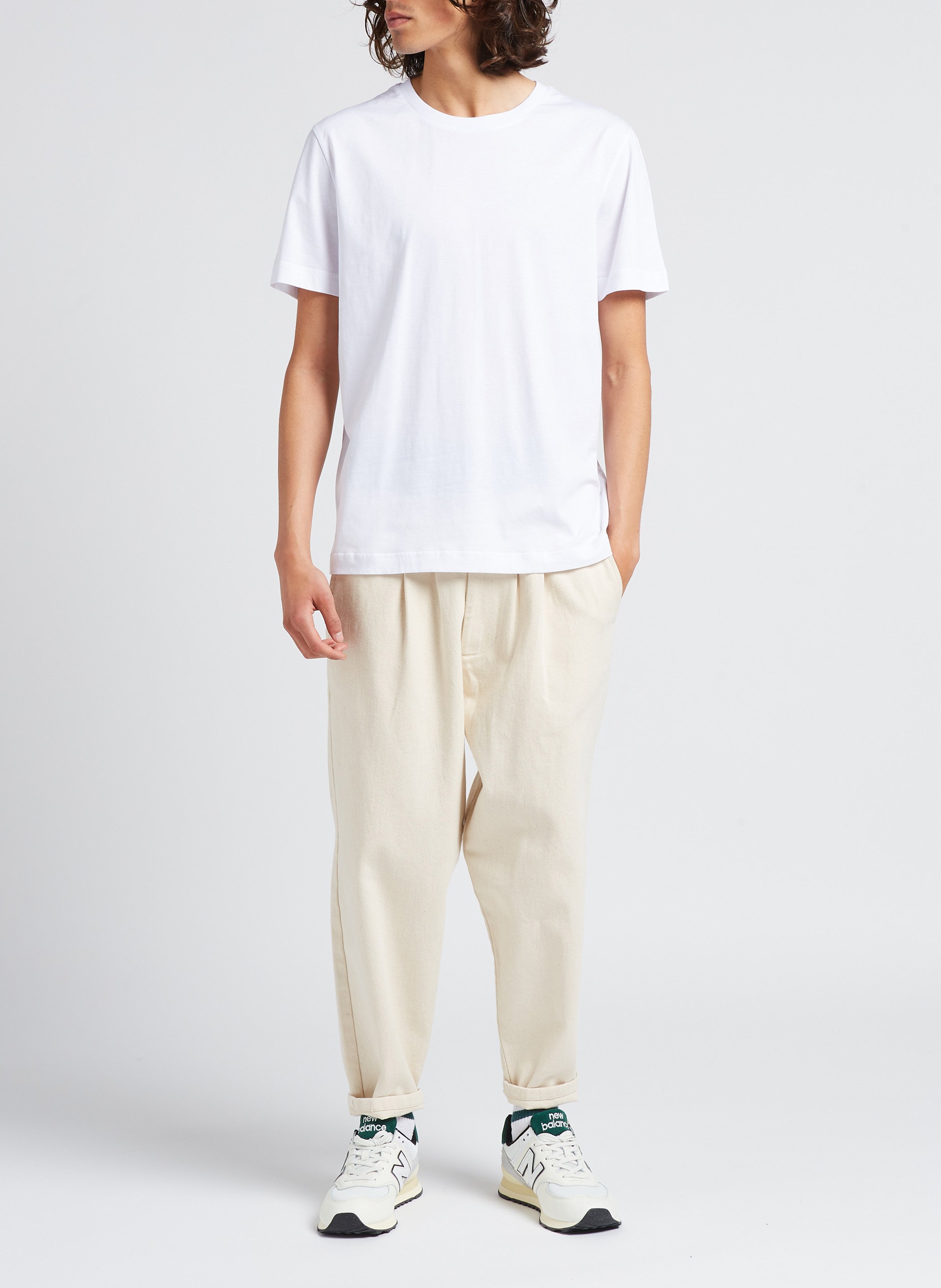 Organic cotton round-neck T-shirt SAISON 1865 White