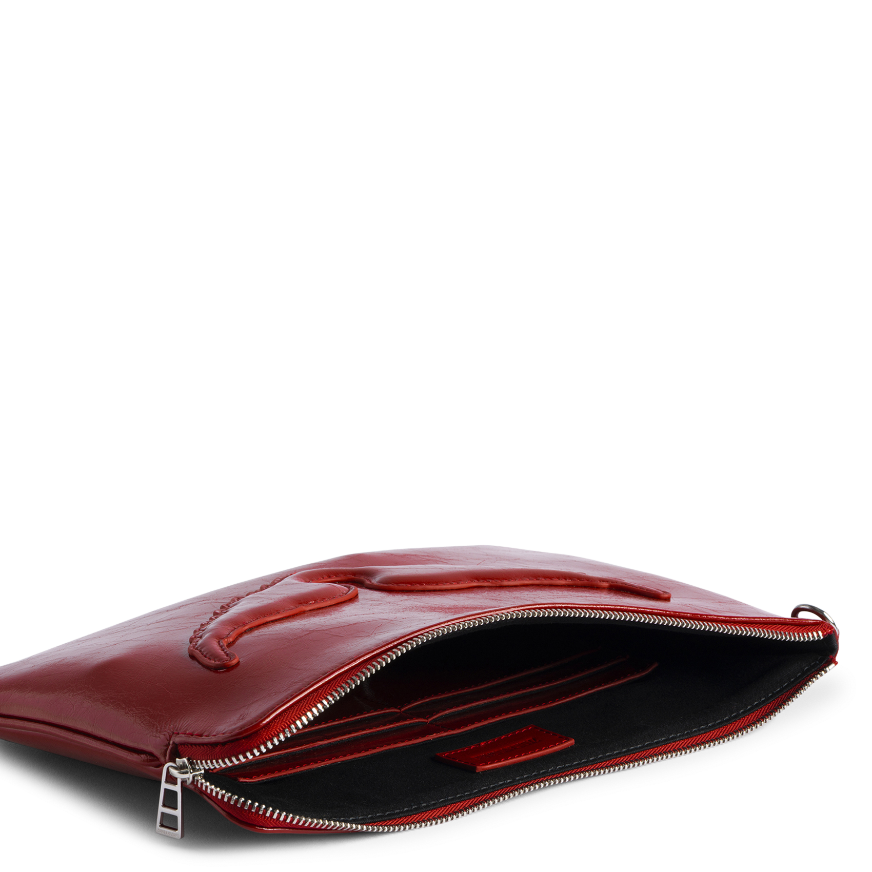 Geldbörse mit 3D-Relief-Logo aus Leder ZADIG&VOLTAIRE Rot