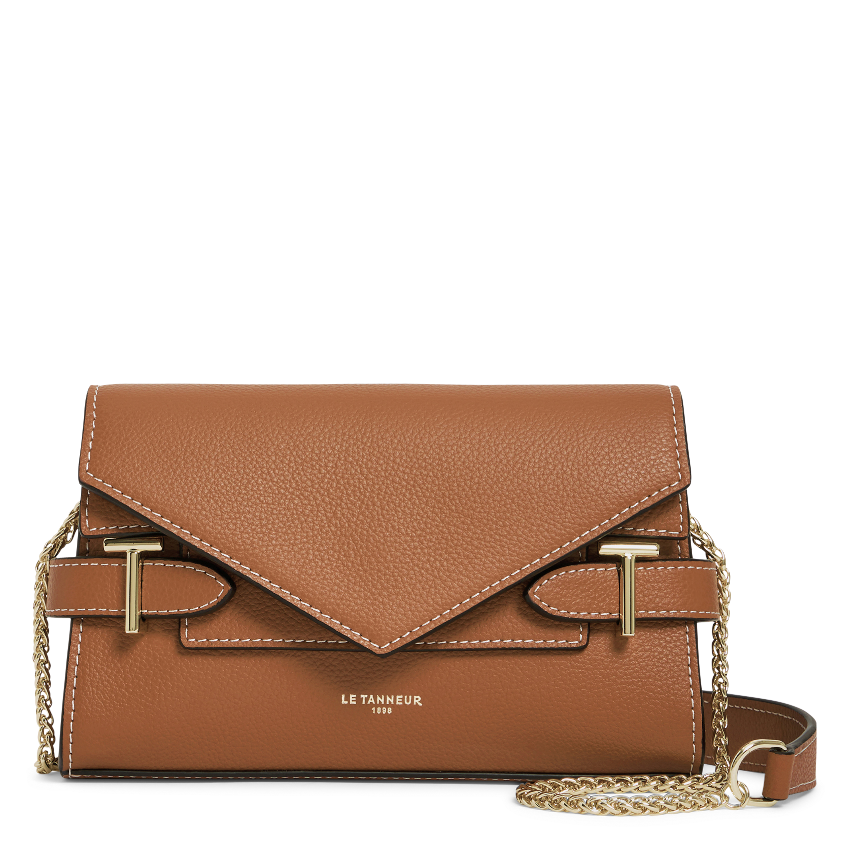 Sac bandoulière en cuir LE TANNEUR Marron