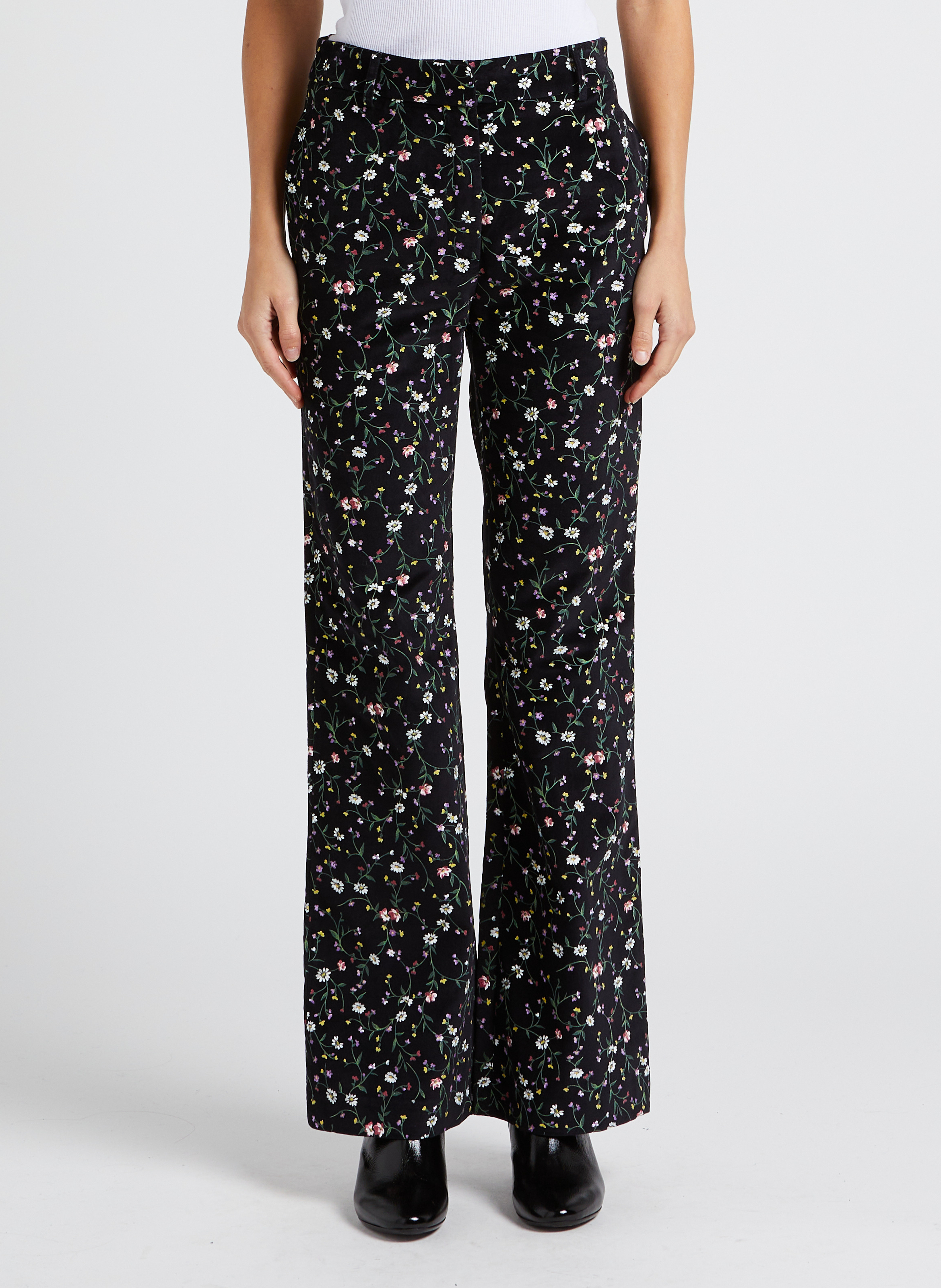 High-rise straight-leg cotton pants PAUL AND JOE Black