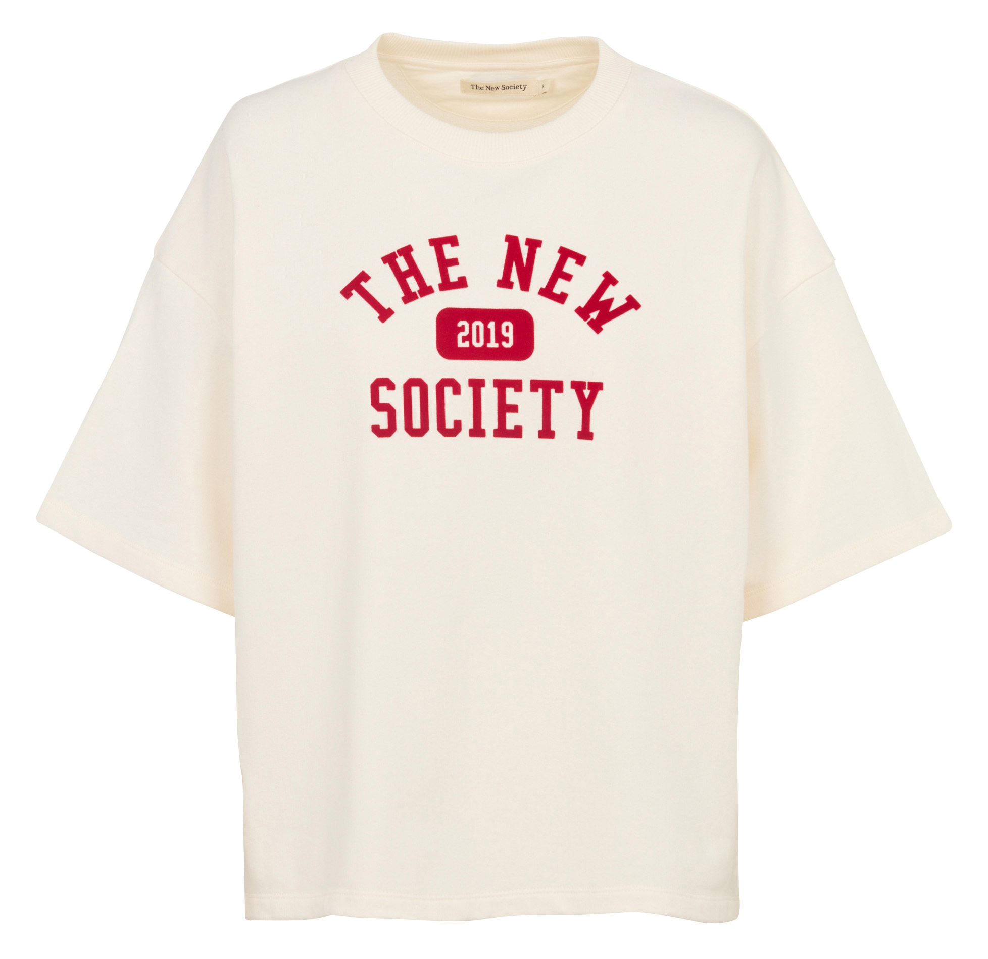 Sweat oversize col rond en coton THE NEW SOCIETY Beige