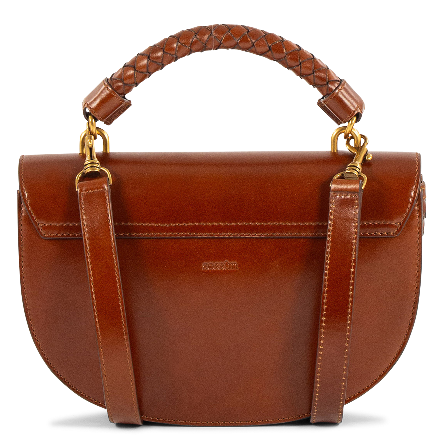 Sac bandoulière en cuir SESSUN Bruin