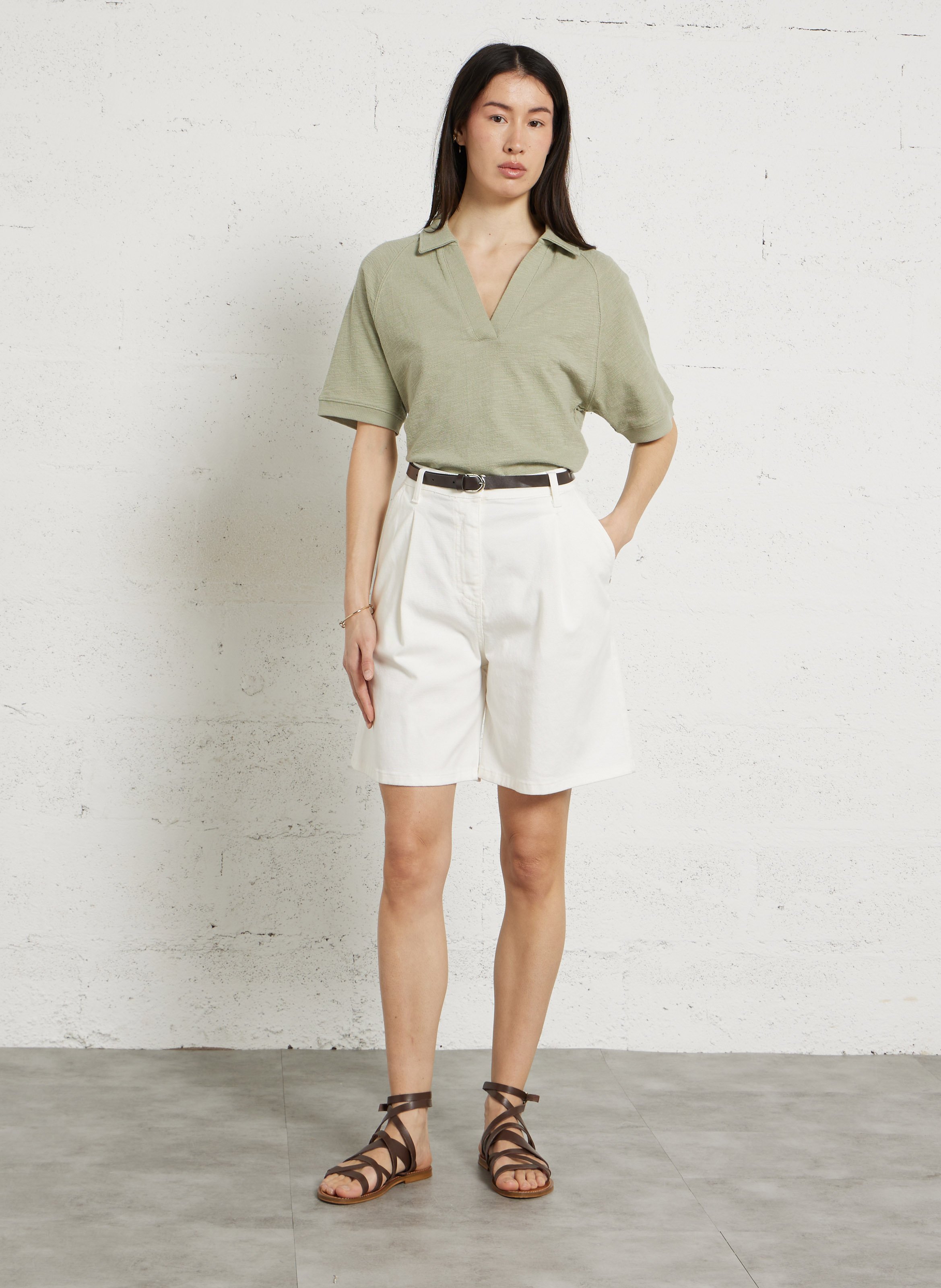 Weit geschnittenes Baumwoll-T-Shirt MAISON 123 Grun