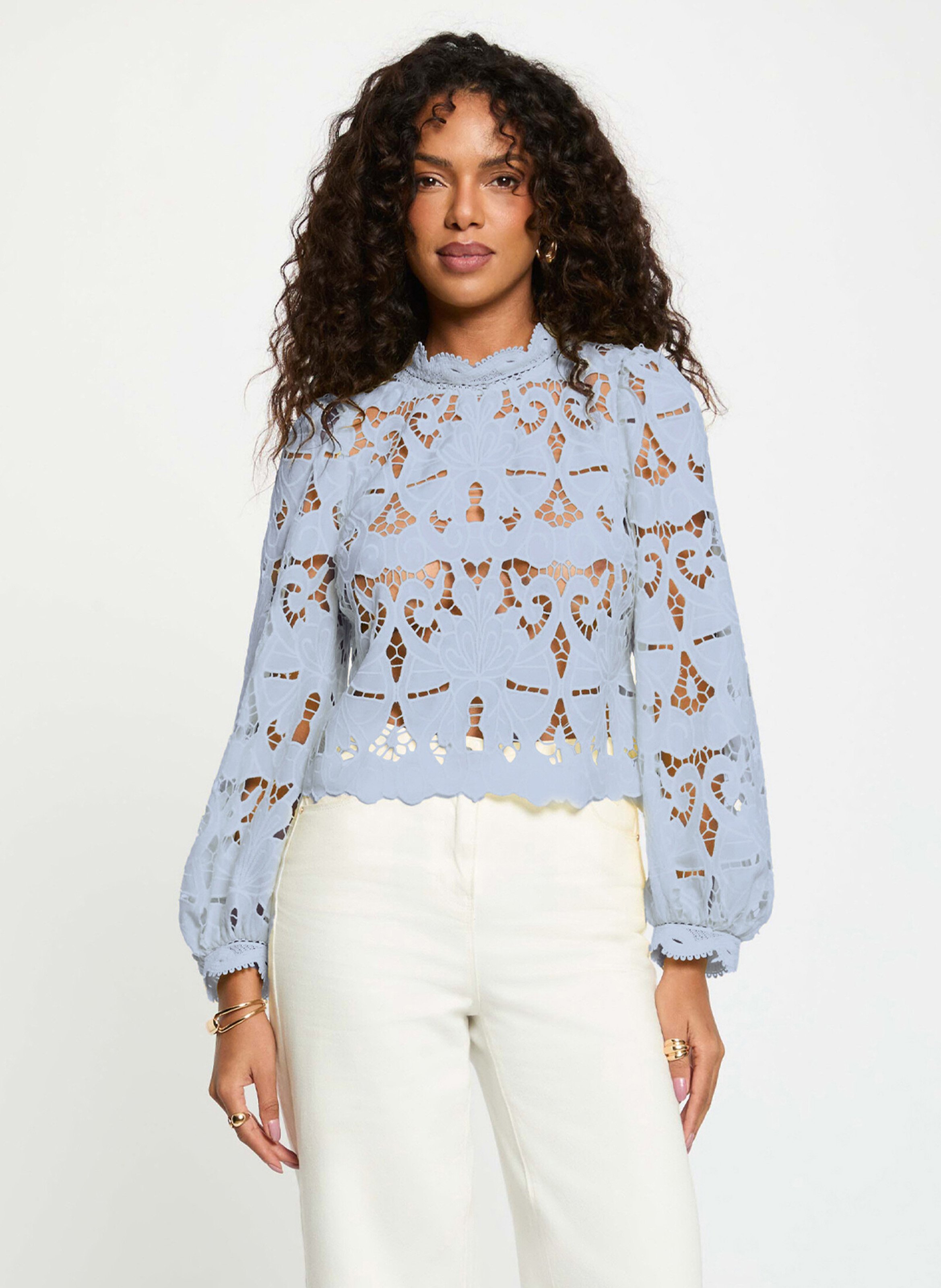 Short lace blouse MORGAN Blue