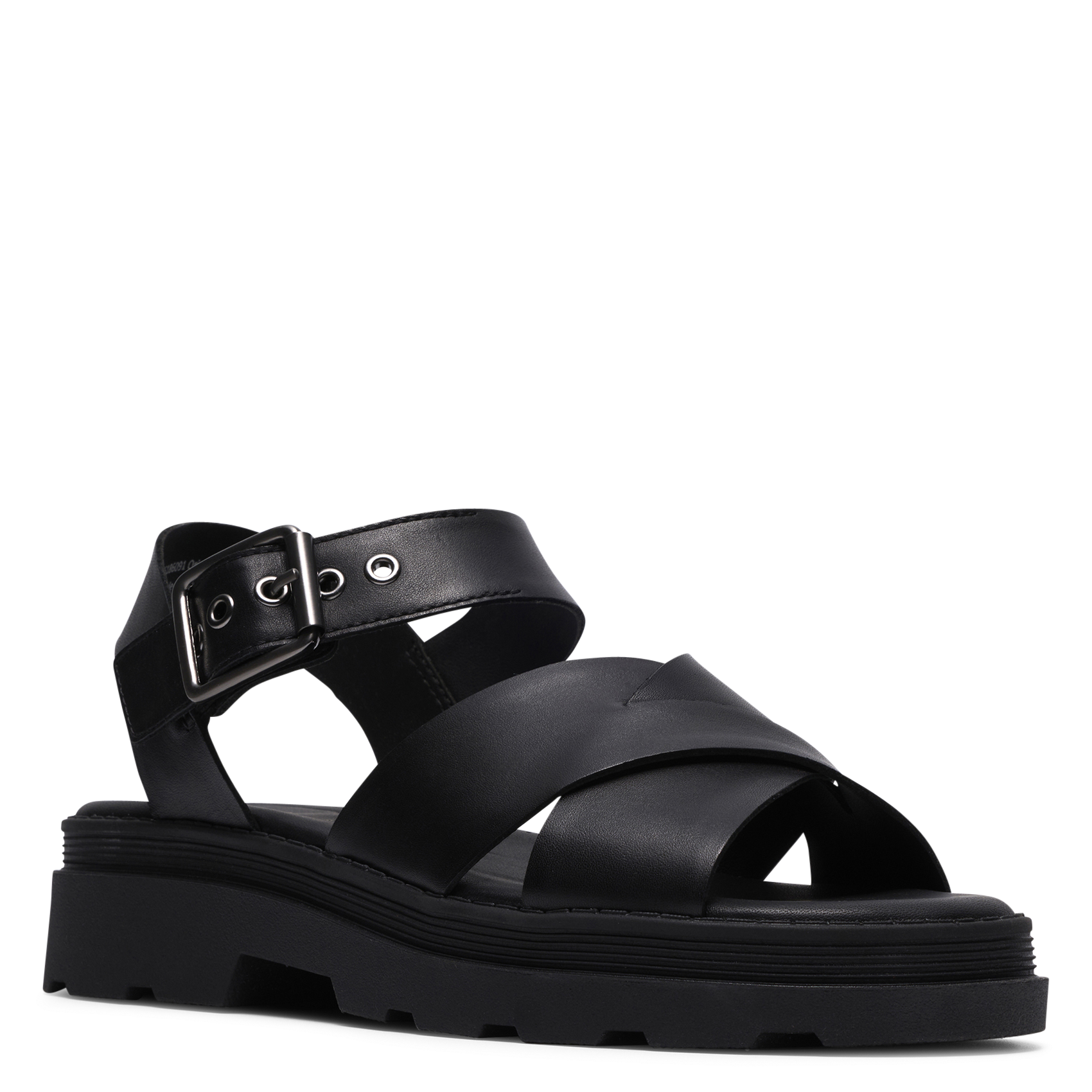 Aouda flat leather sandals CLARKS Black