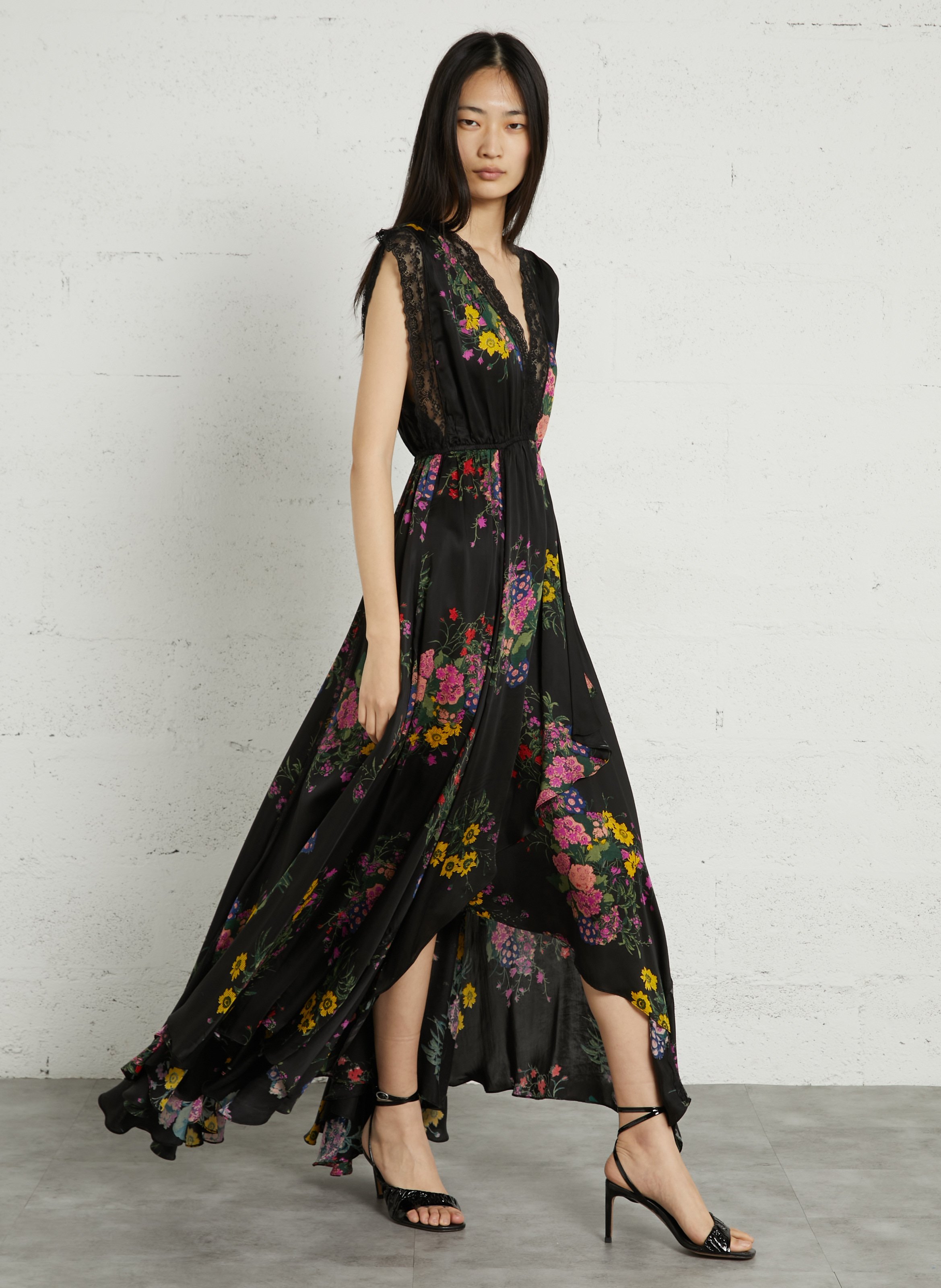 Long printed V-neck dress MES DEMOISELLES Multicolored