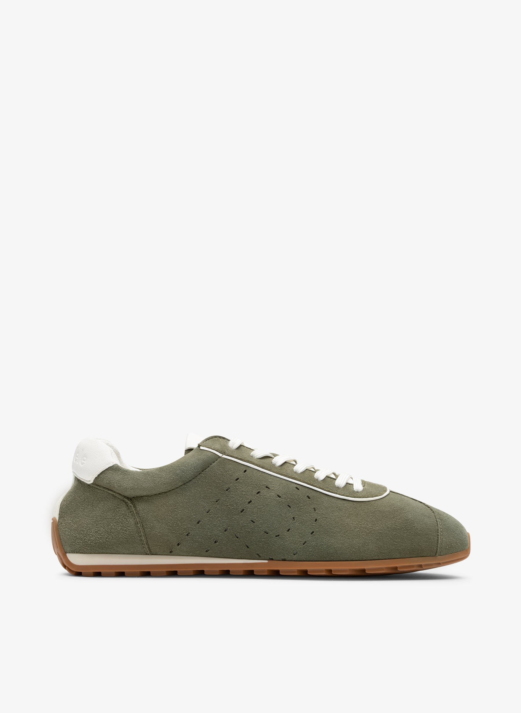 Sneakers en cuir velours vert PARALLELE PARIS Vert