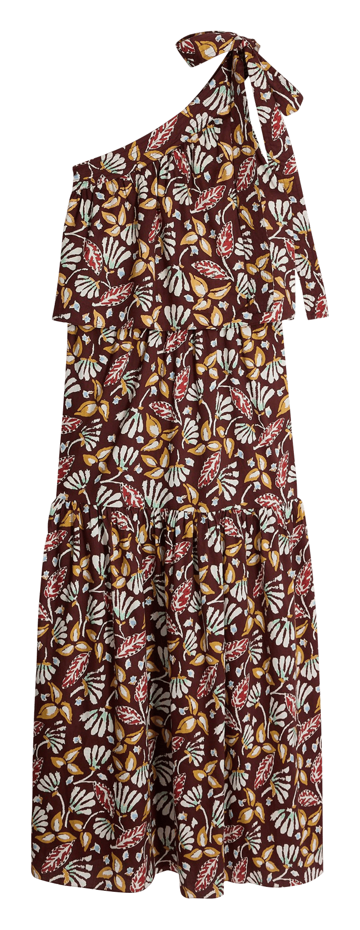 Robe longue à col asymétrique imprimée VANESSA BRUNO Marron