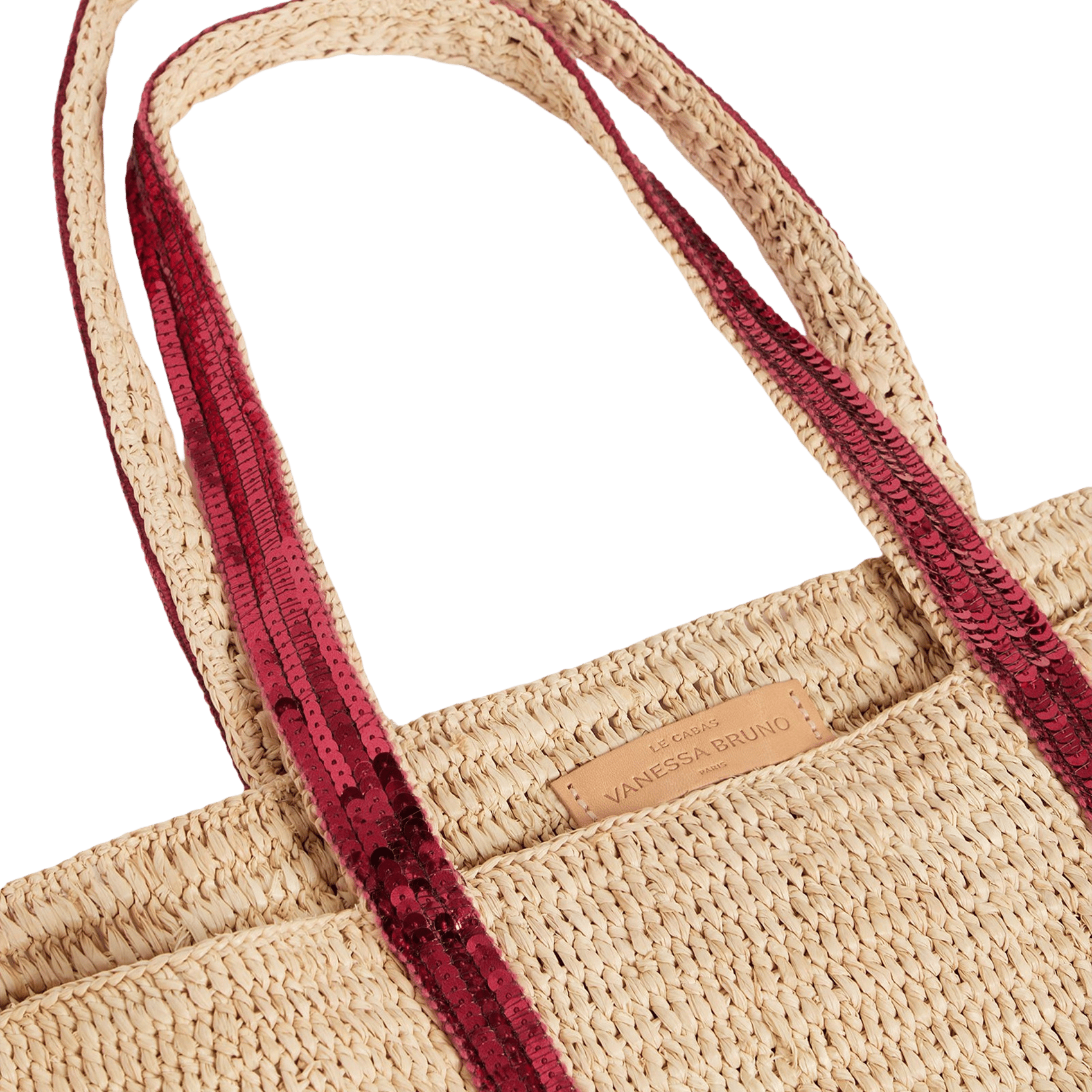 Sac cabas en raphia VANESSA BRUNO Rose