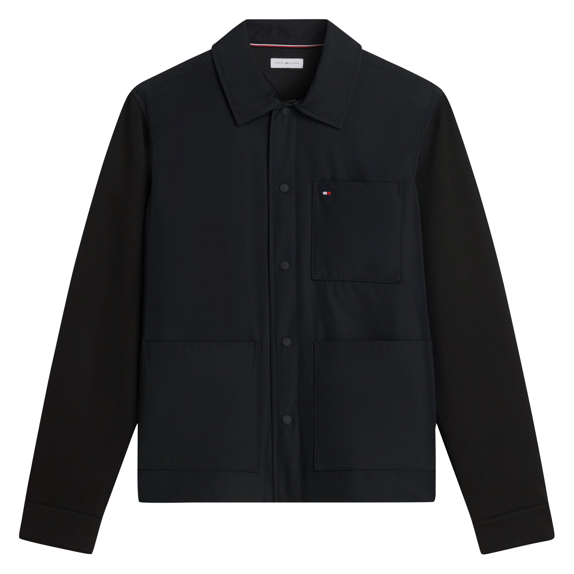 Gerade geschnittene Jacke aus Baumwoll-Mix TOMMY HILFIGER Schwarz