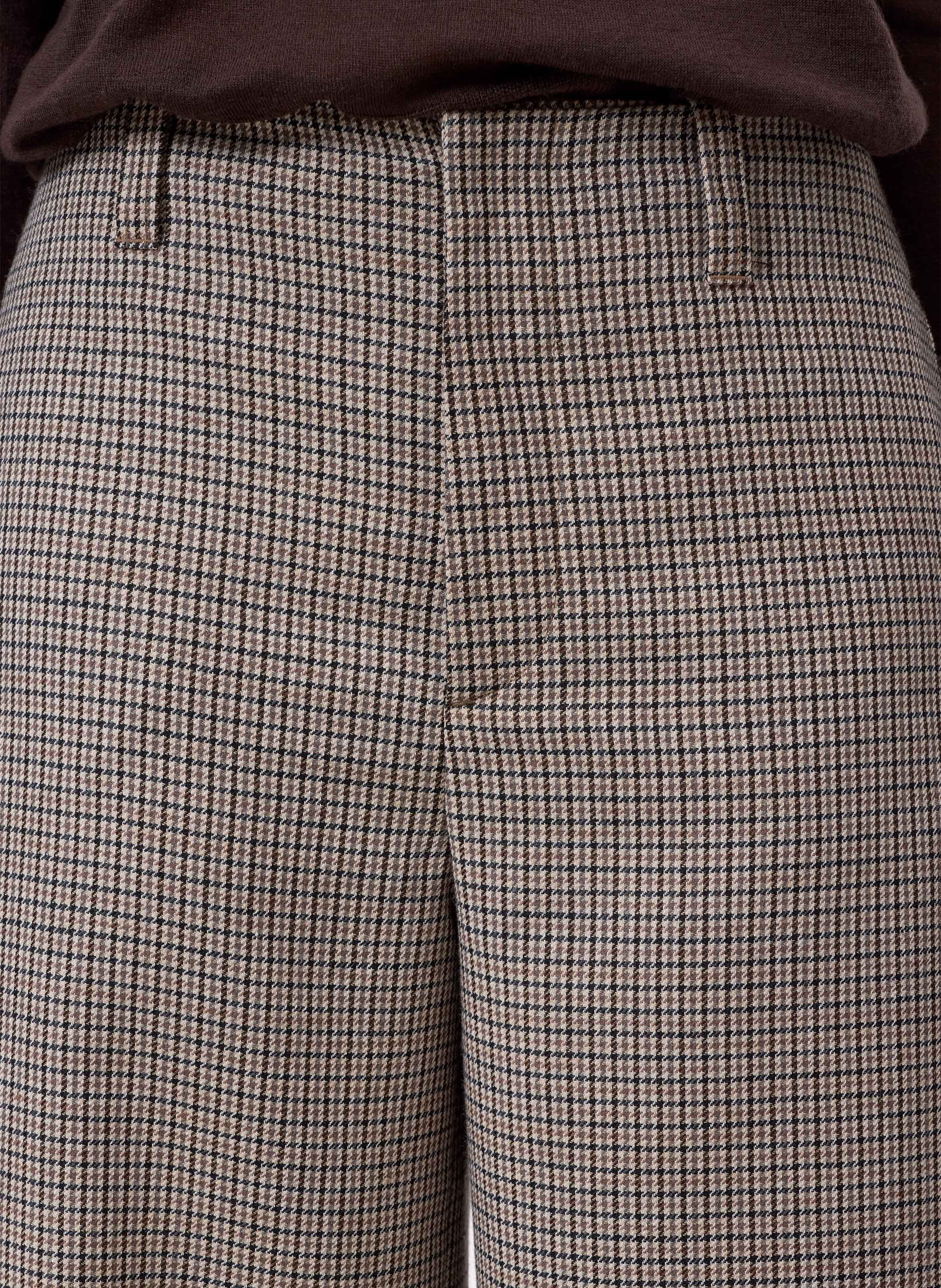 Houndstooth virgin wool blend trousers CLOSED Beige