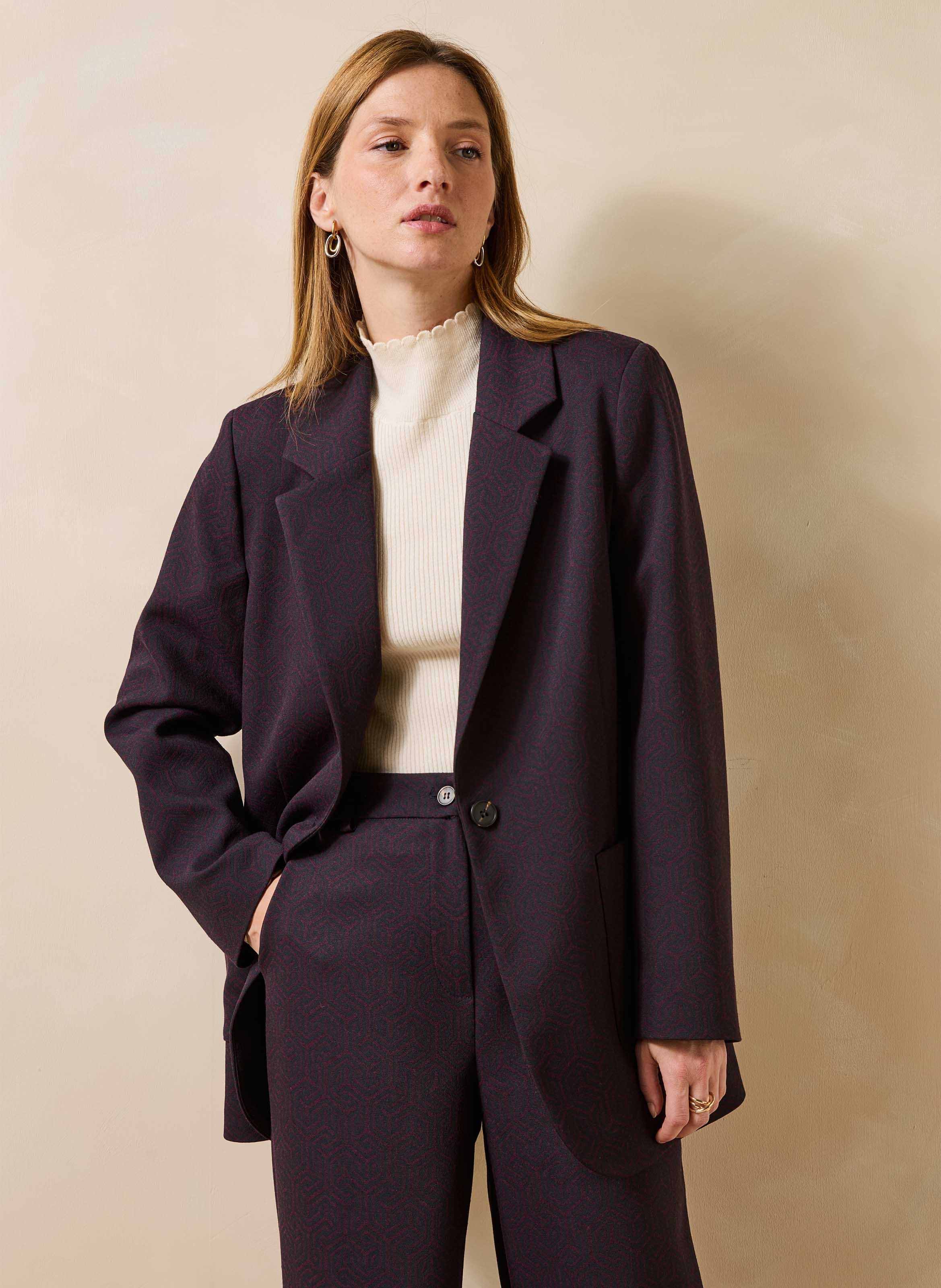 Veste blazer à imrpimé LA FEE MARABOUTEE Multicolore