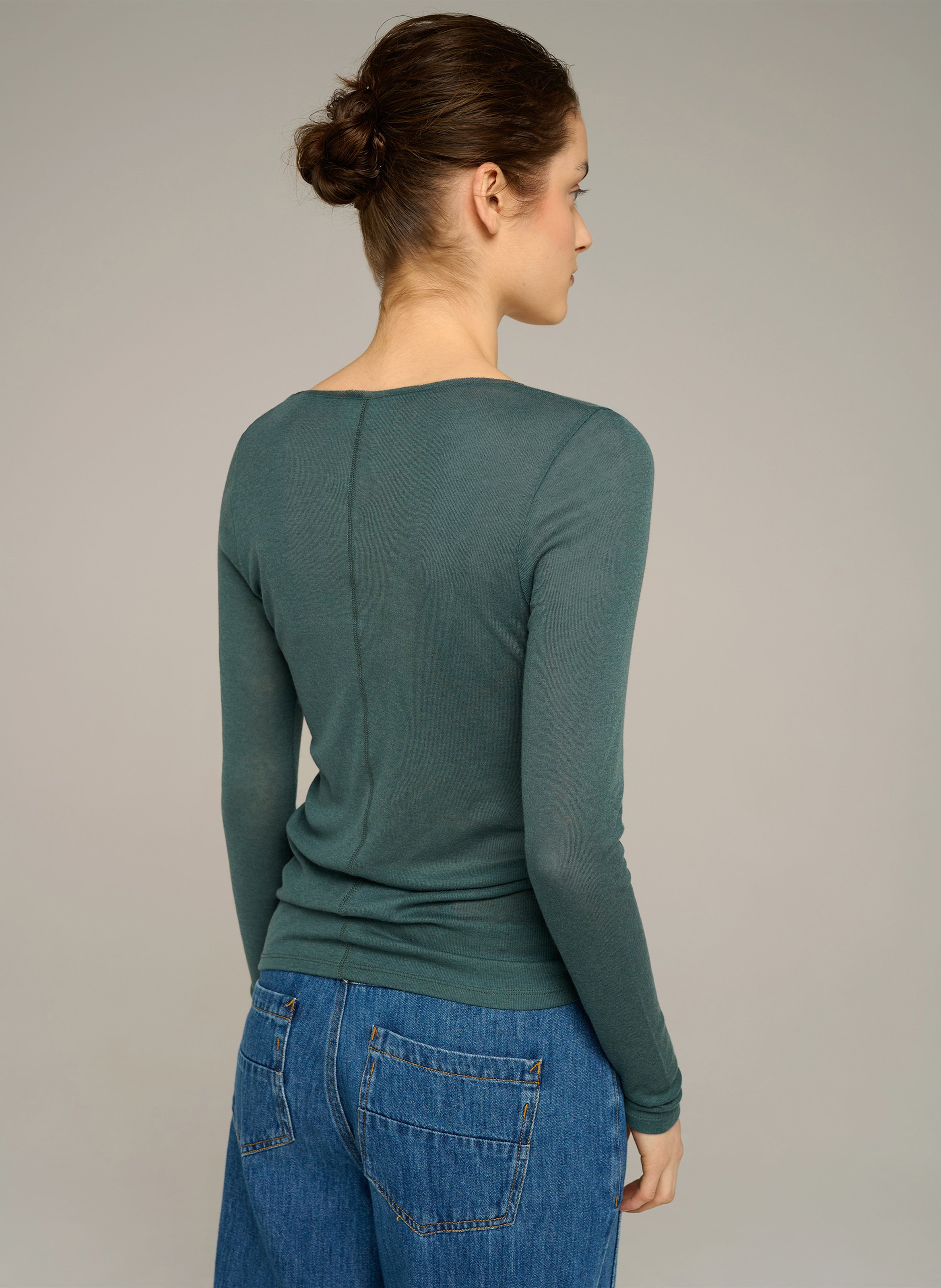 Langarmshirt mit Rundhalsausschnitt | Grun COTELAC ACOTE Damen