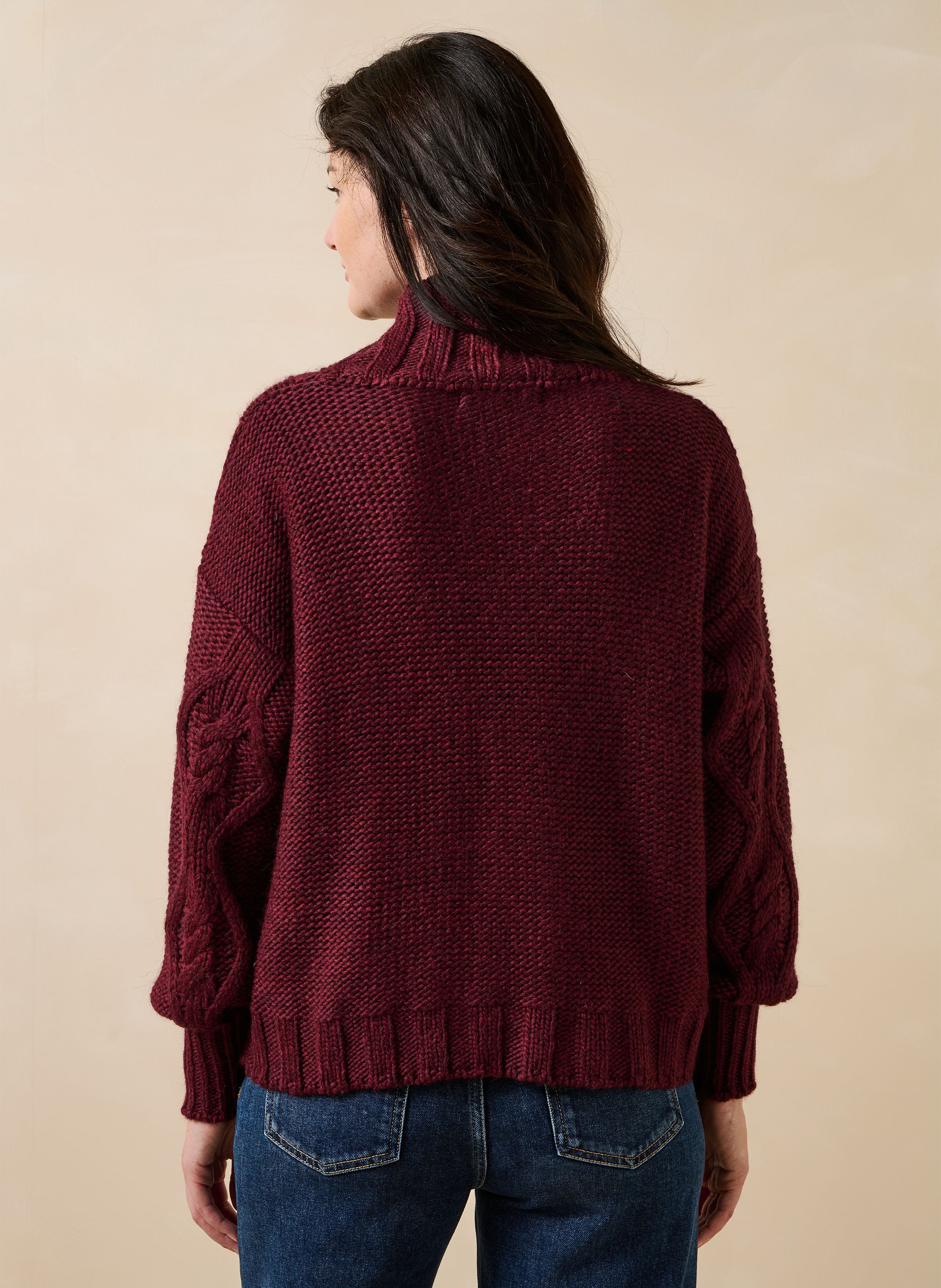 Mixed wool knit sweater LA FEE MARABOUTEE Purple