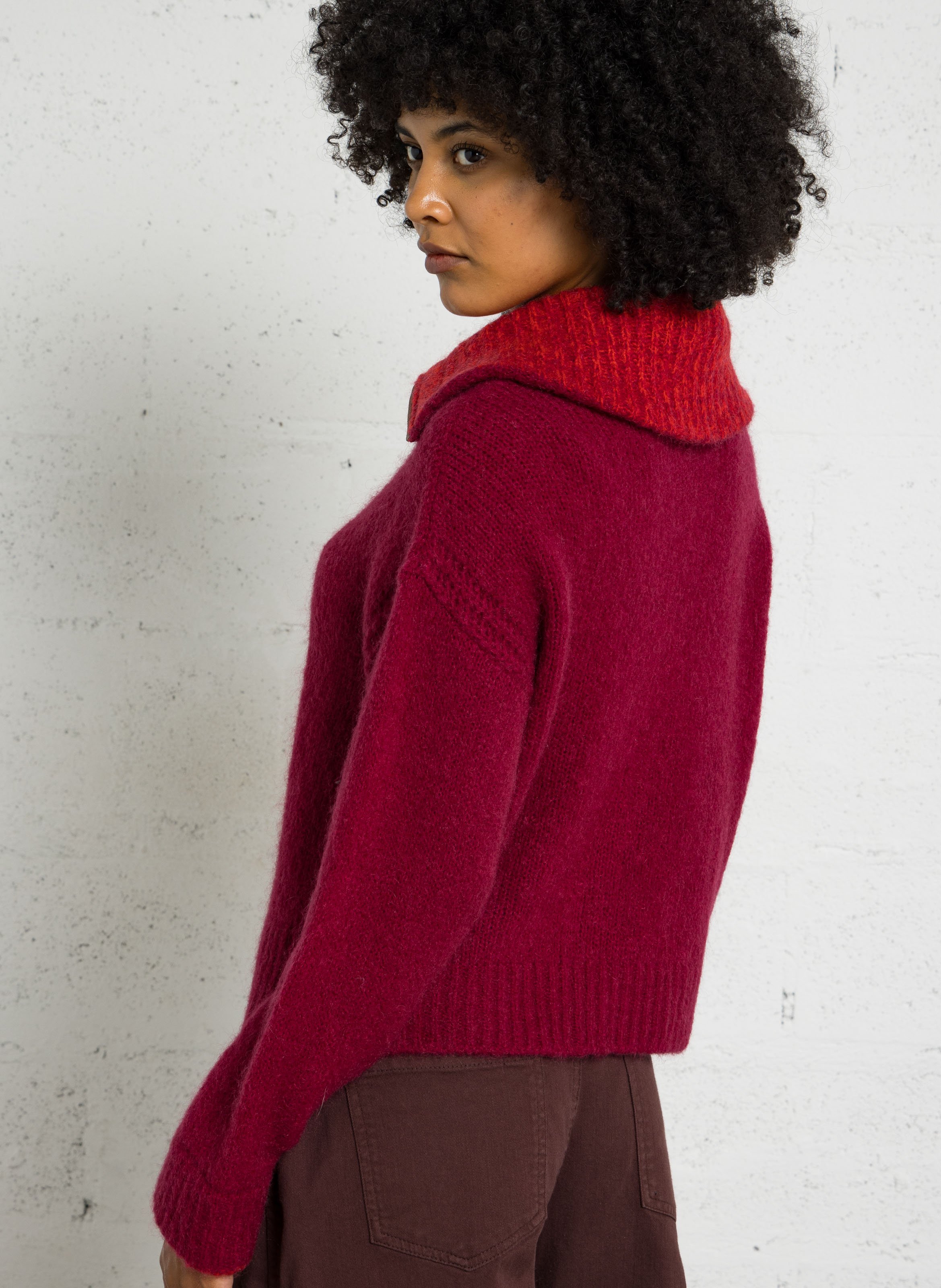 Loose-fit cardigan MAISON ANJE Plums