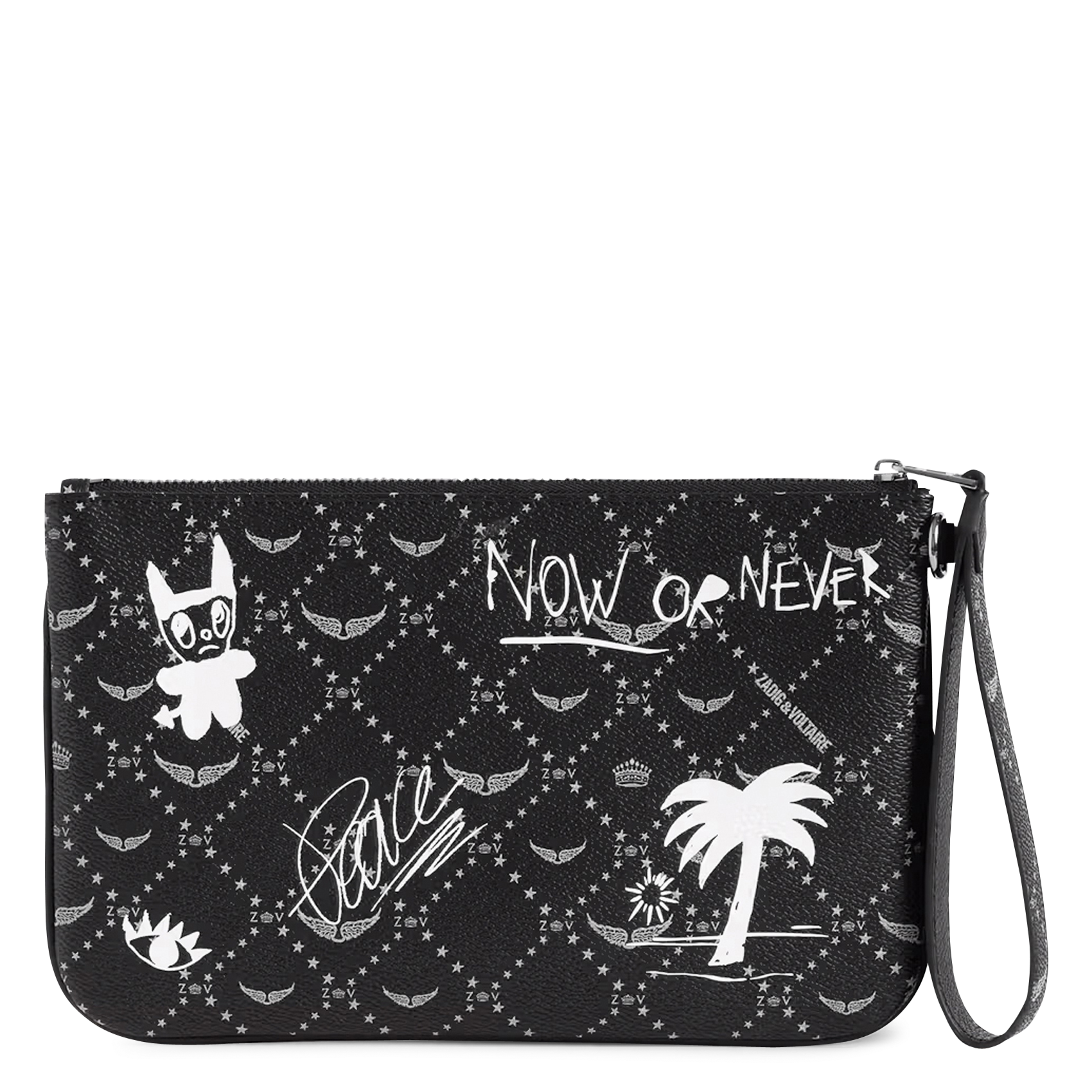 Pochette zippée à motifs ZADIG&VOLTAIRE Noir