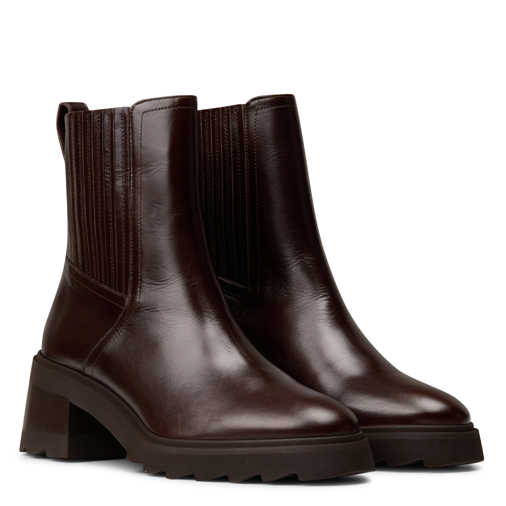 Leather mid-calf boots BOBBIES Brown