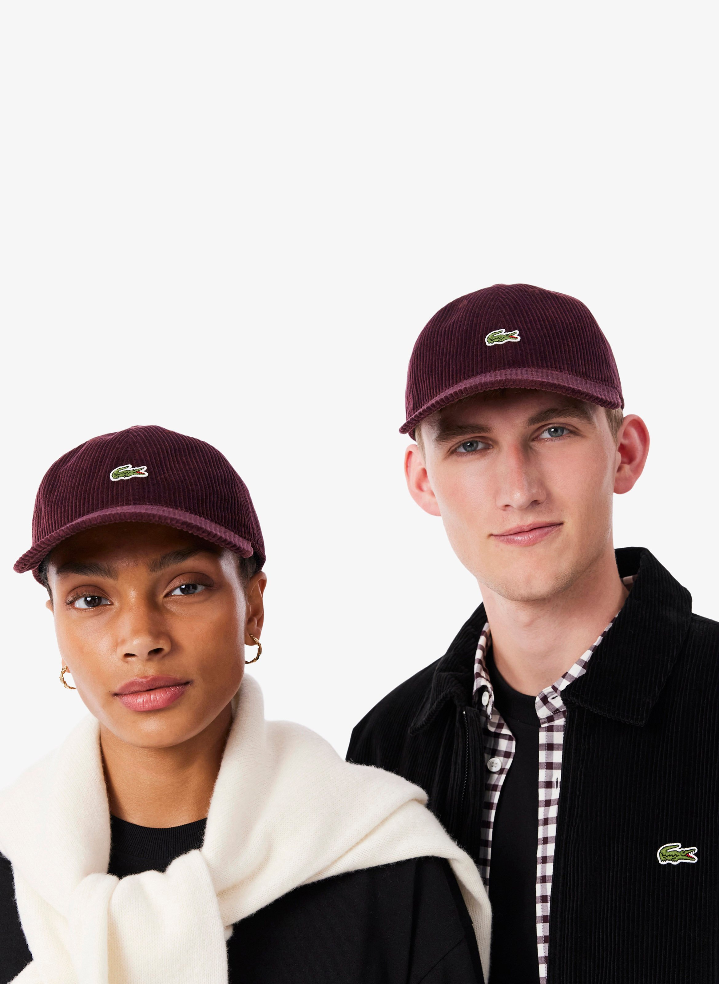 Gerippte Baumwollmütze LACOSTE Rot