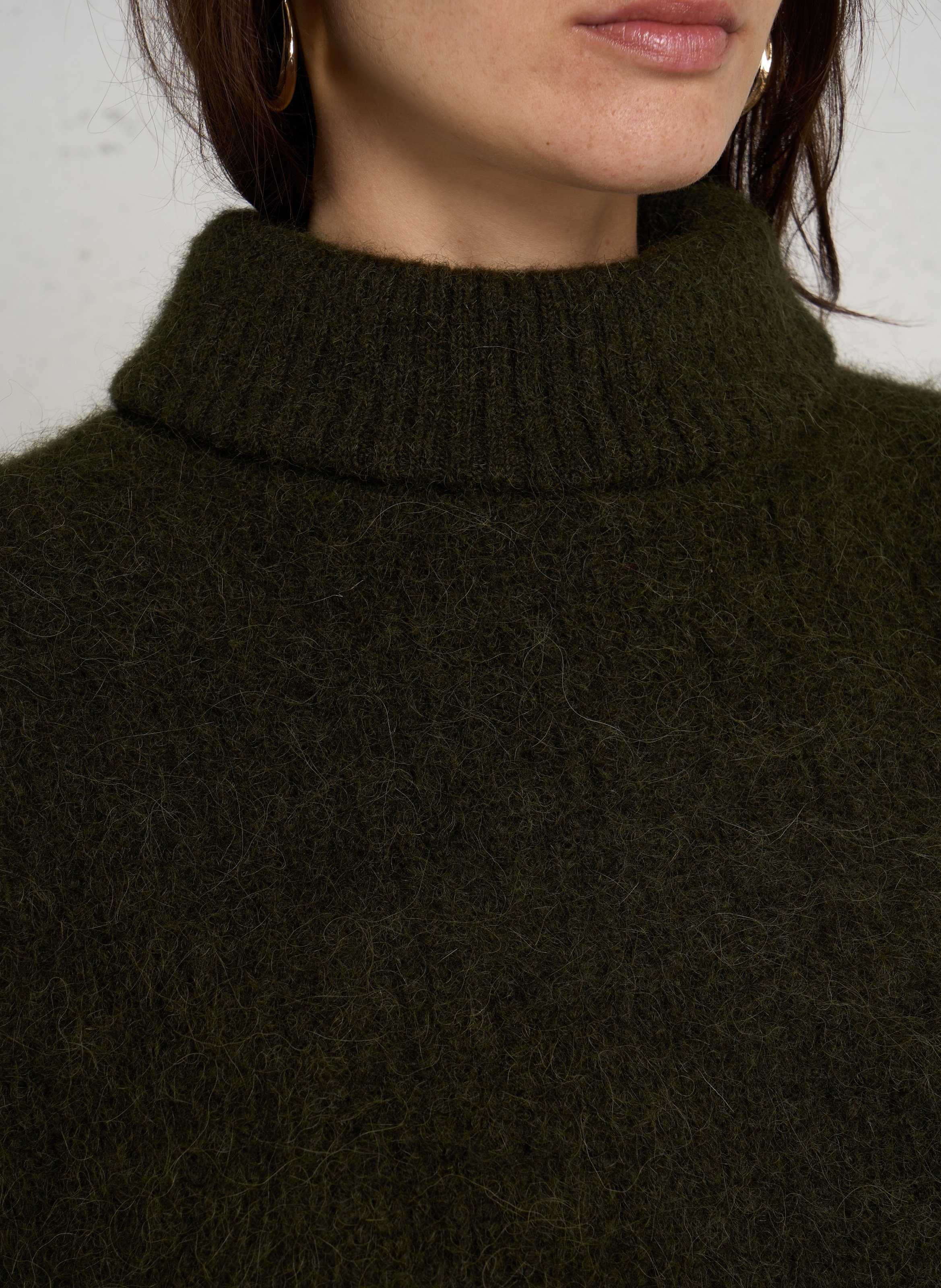 Pull col roulé ample MAISON 123 Kaki