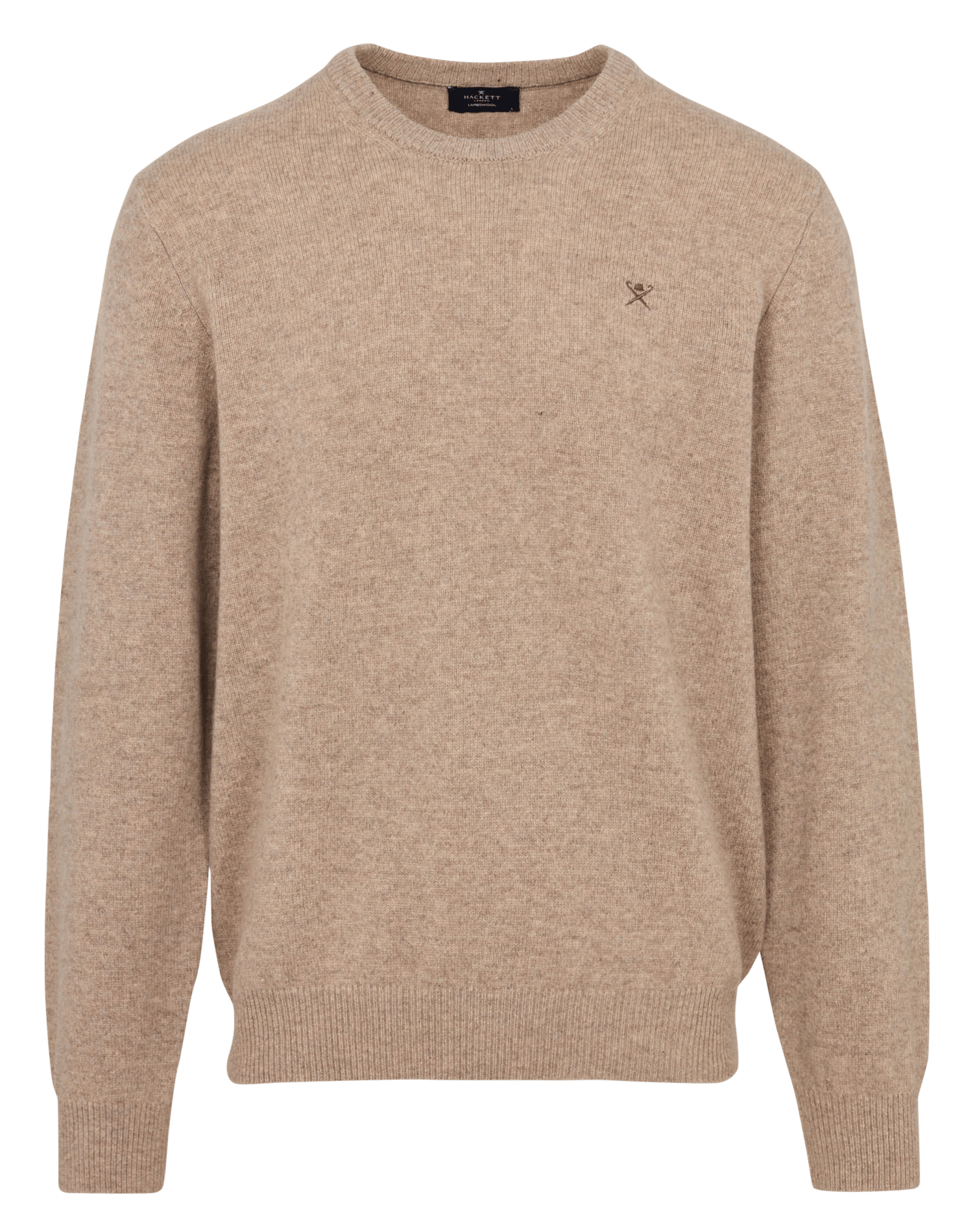 Straight round neck wool sweater with embroidery HACKETT