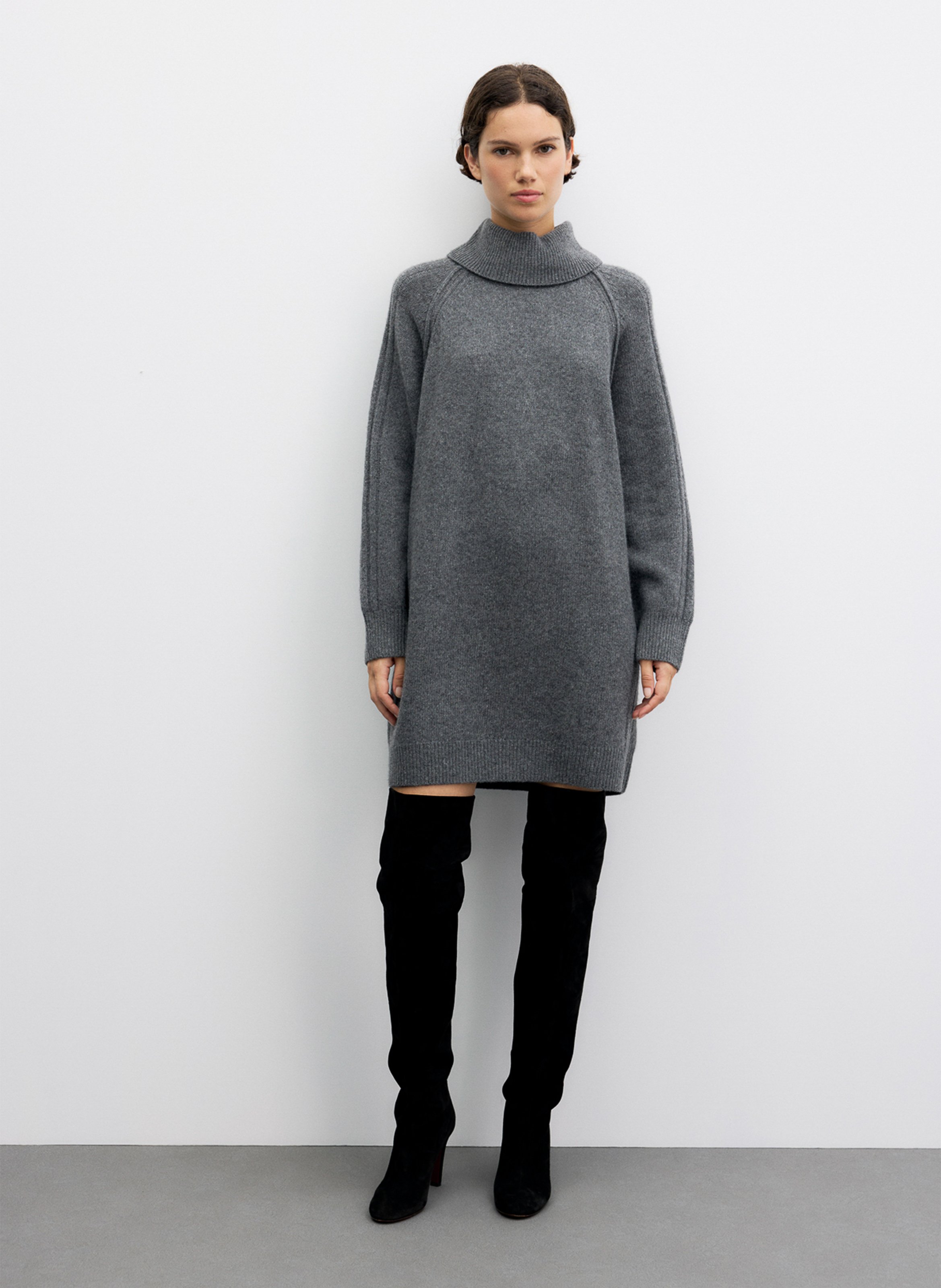Wool and cashmere turtleneck dress GERARD DAREL Grey