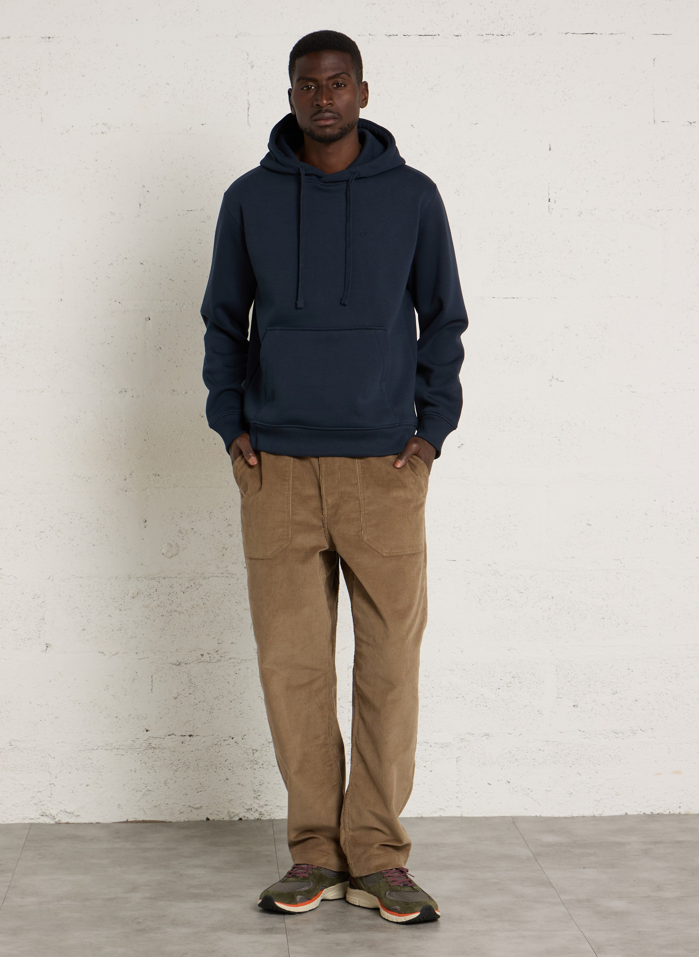 Sweat à capuche uni avec logo PEPE JEANS Bleu