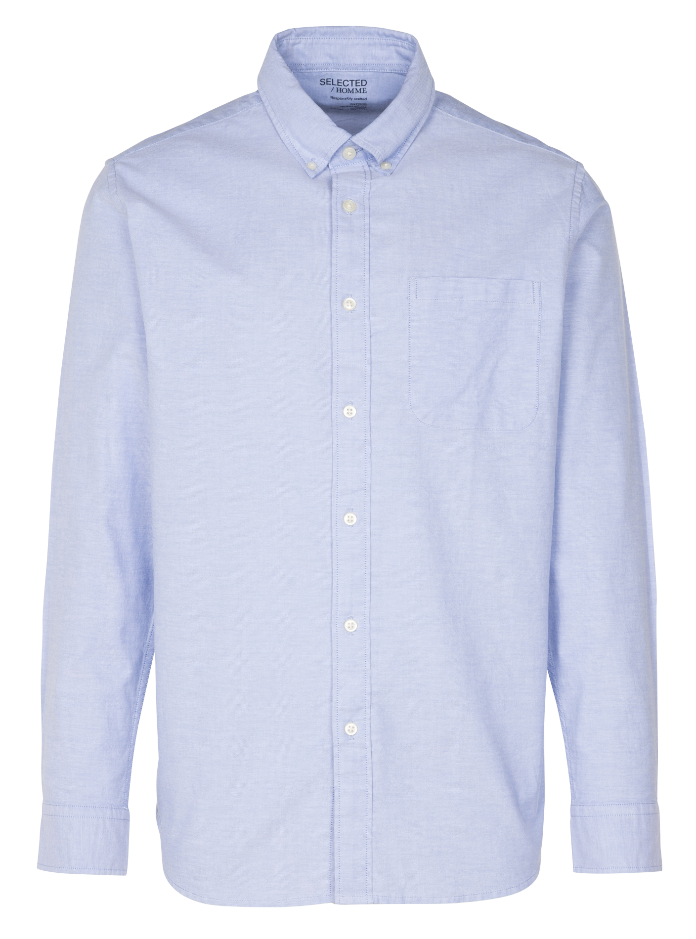 Chemise col américain en coton mélangé  SELECTED Bleu