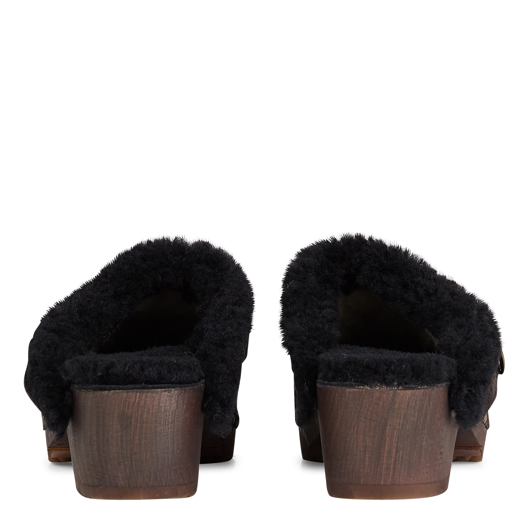 Gevoerde klompen van veloursleer BOSABO Bruin