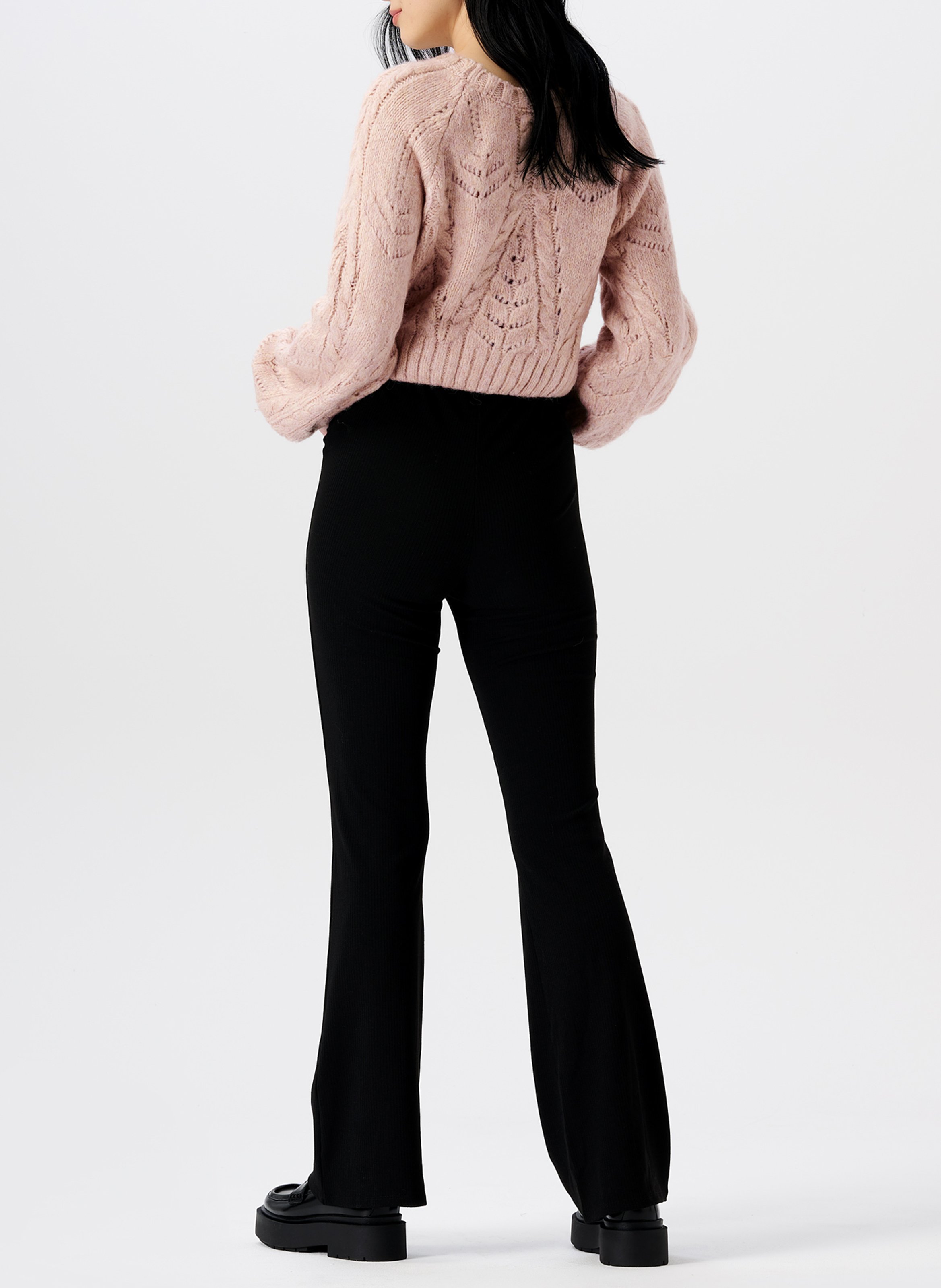 Round-neck cropped sweater NOPPIES White